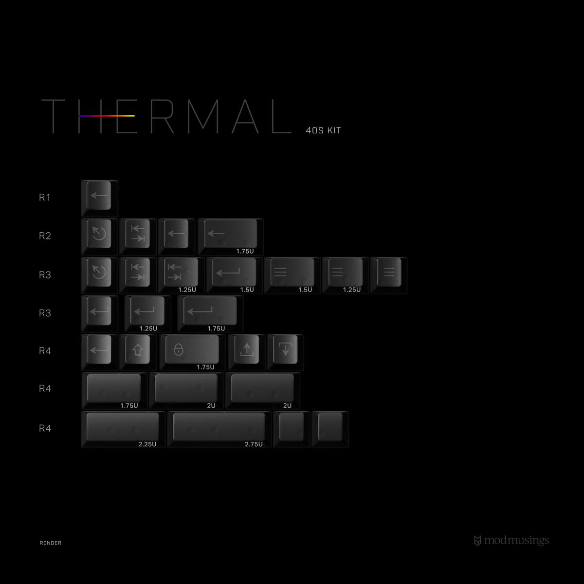 PBTFans Thermal - Double-Shot ABS Keycap Set - MonacoKeys
