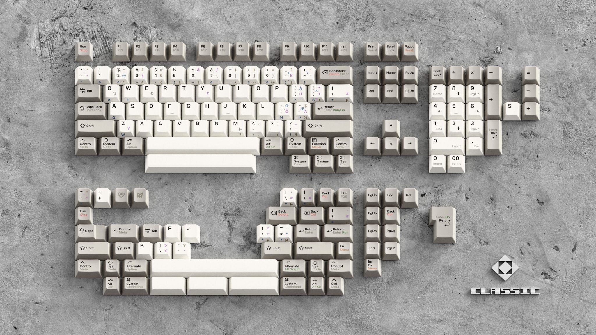 KAP MV Classic Double-Shot PBT Keycap Set - MonacoKeys
