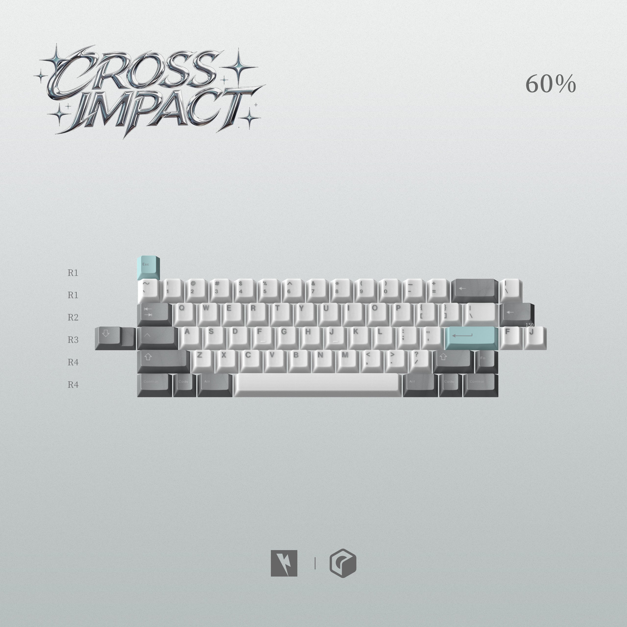 KKB Cross Impact - Cherry Profile ABS Triple-Shot Keycap Set