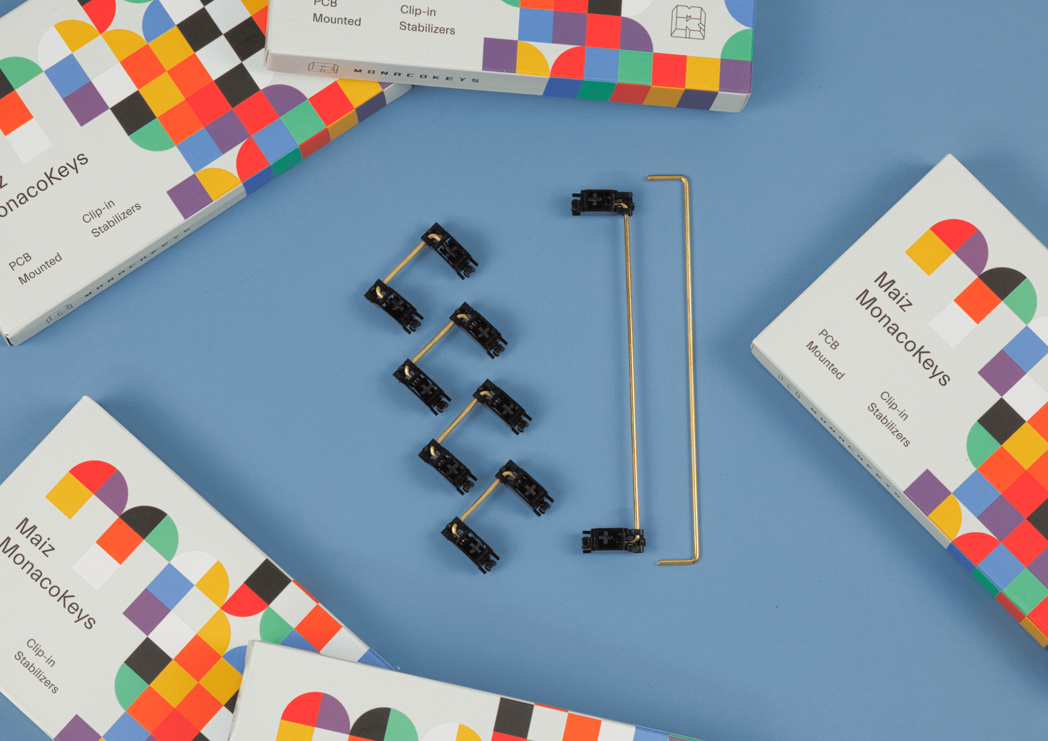 Maiz x MonacoKeys PCB - Mounted Clip - In Stabilizers - MonacoKeys