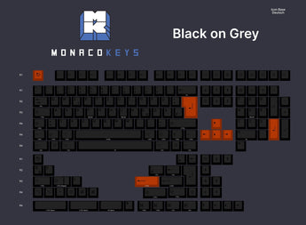 MK Black on Grey PBT Keycap Set - MonacoKeys
