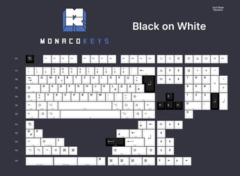MK Black on White PBT Keycap Set - MonacoKeys
