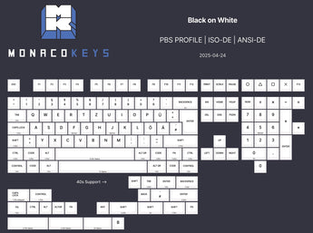 MK PBS Black on White PBT Keycap Set - MonacoKeys