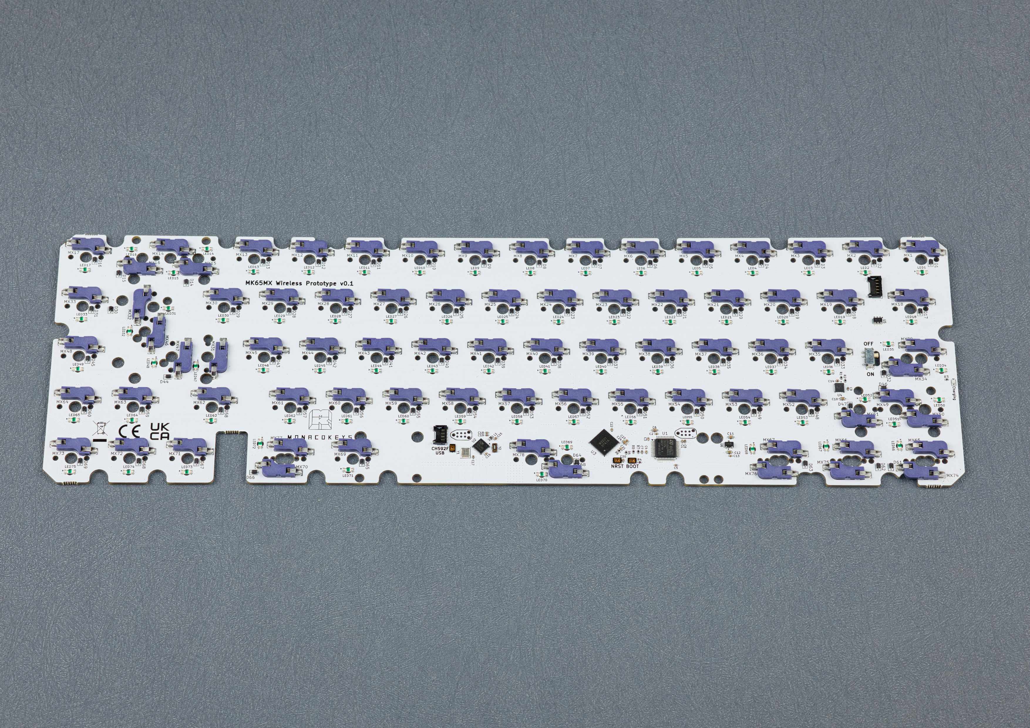 MK65MXW - 65% Wireless Mechanical Keyboard PCB - MonacoKeys