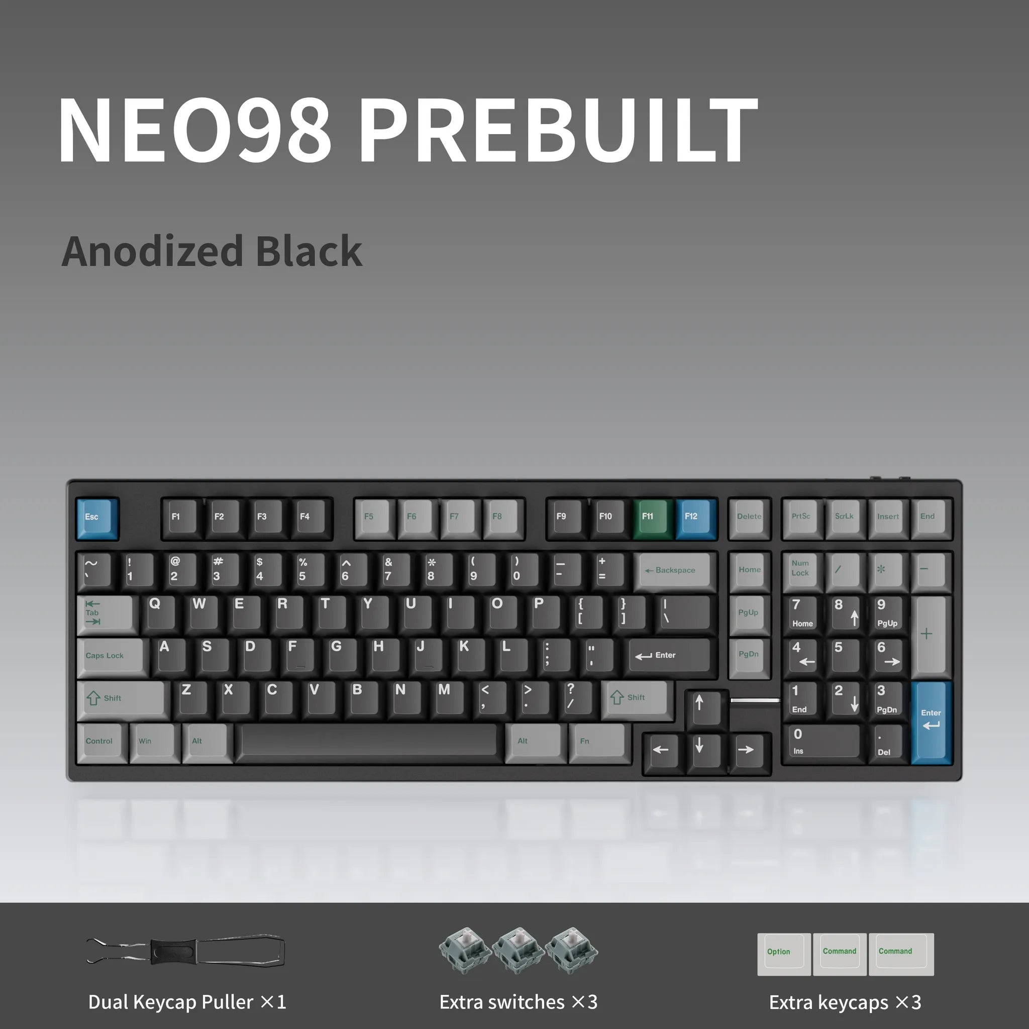 Neo98 Prebuilt - 98% Mechanical Aluminium Keyboard Kit - MonacoKeys