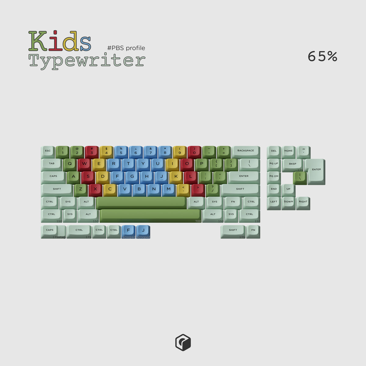 PBS Kids Typewriter PBT Dye-Sub Keycap Set