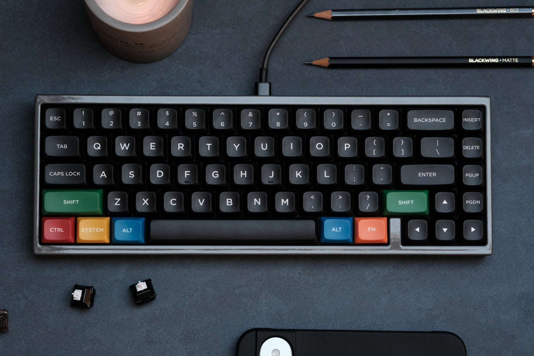 PBS WoB White on Black PBT Dye-Sub Keycap Set - MonacoKeys