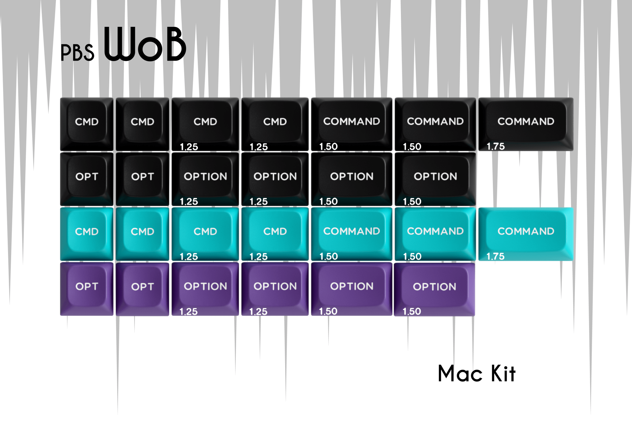 PBS WoB White on Black PBT Dye-Sub Keycap Set - MonacoKeys