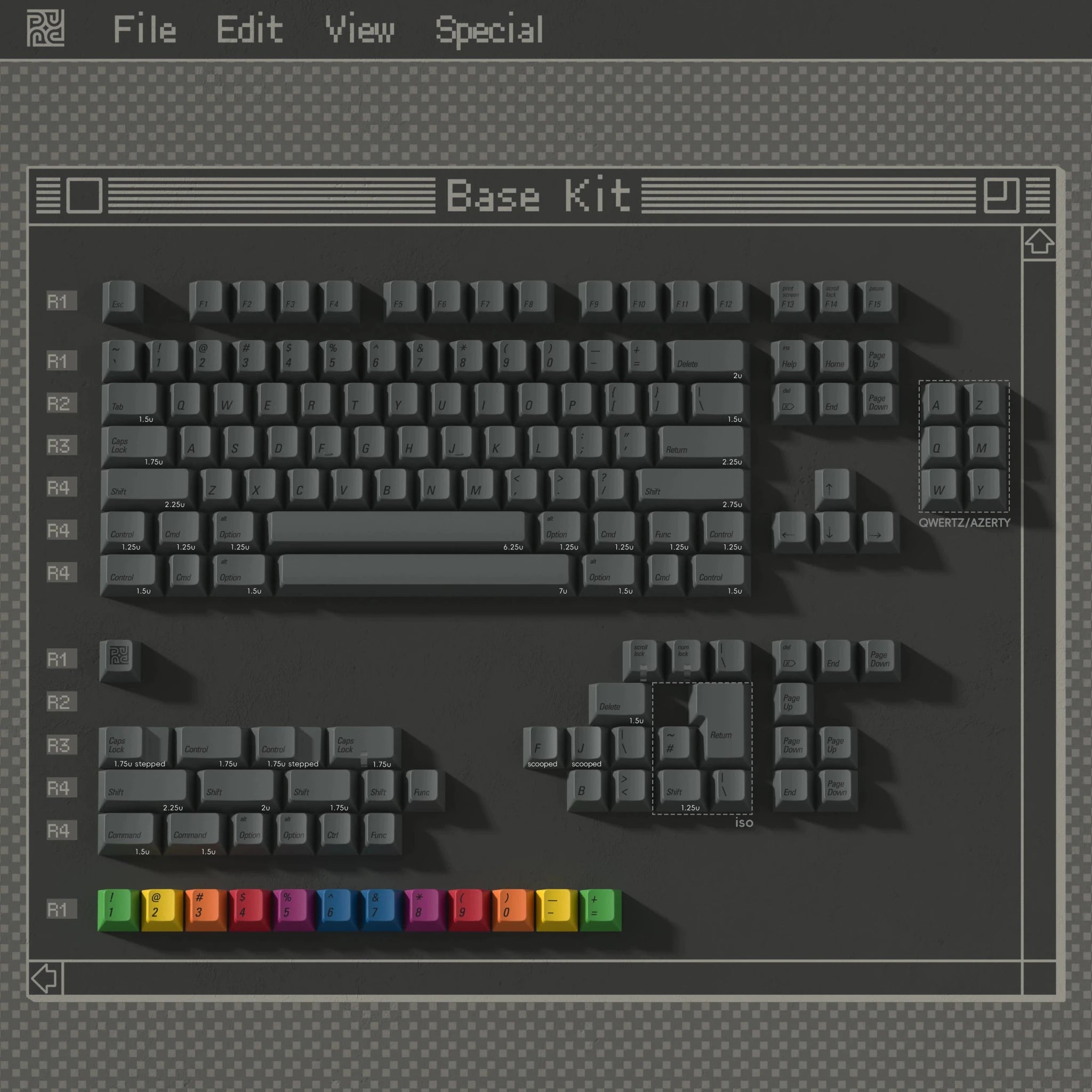 PBTFans 1984 Dark - Dye-Sub PBT Keycap Set - MonacoKeys