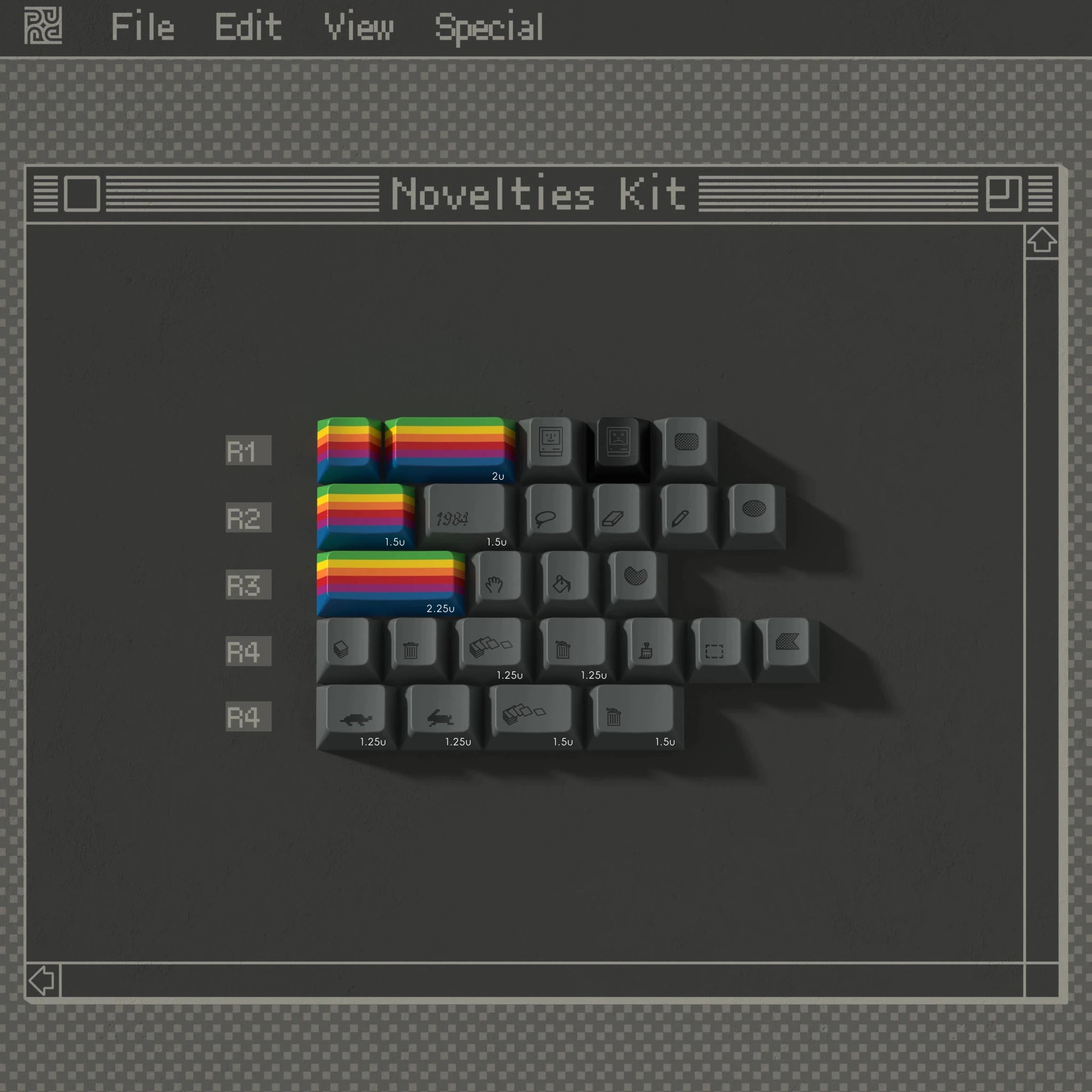 PBTFans 1984 Dark - Dye-Sub PBT Keycap Set - MonacoKeys