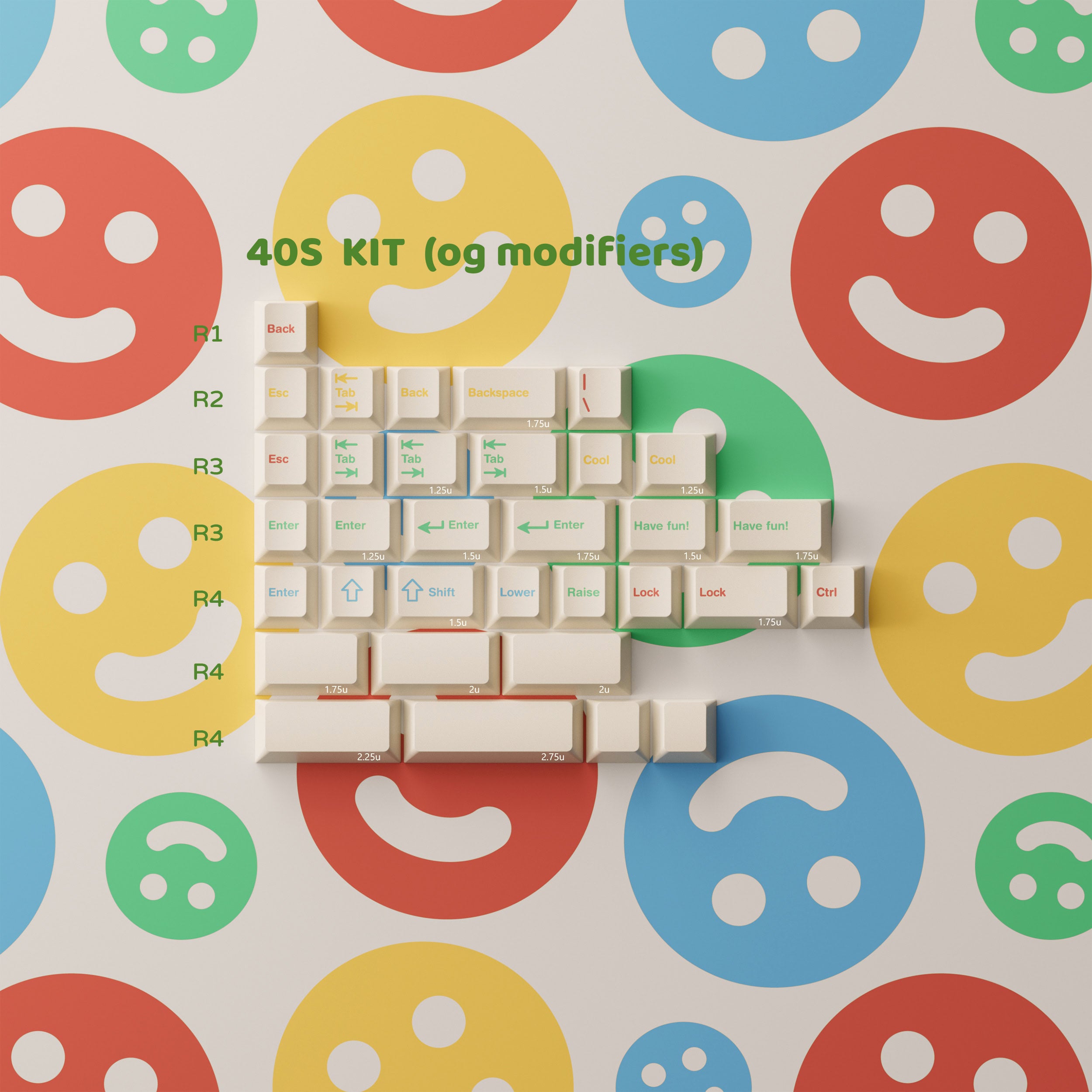 PBTFans Cool Kids - Dye-Sub PBT Keycap Set - MonacoKeys