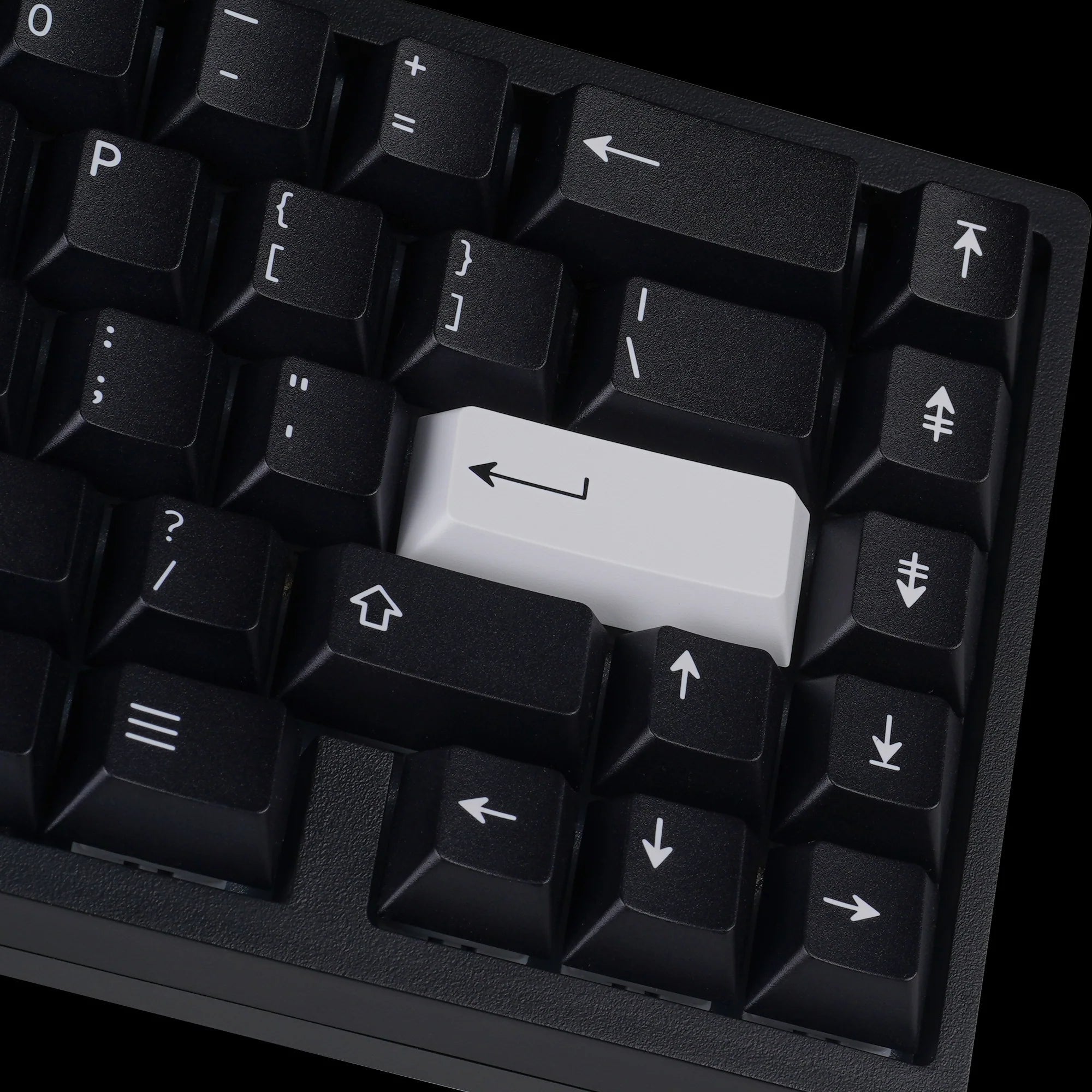 PBTfans WoB White on Black Double-Shot PBT Keycap Set - MonacoKeys