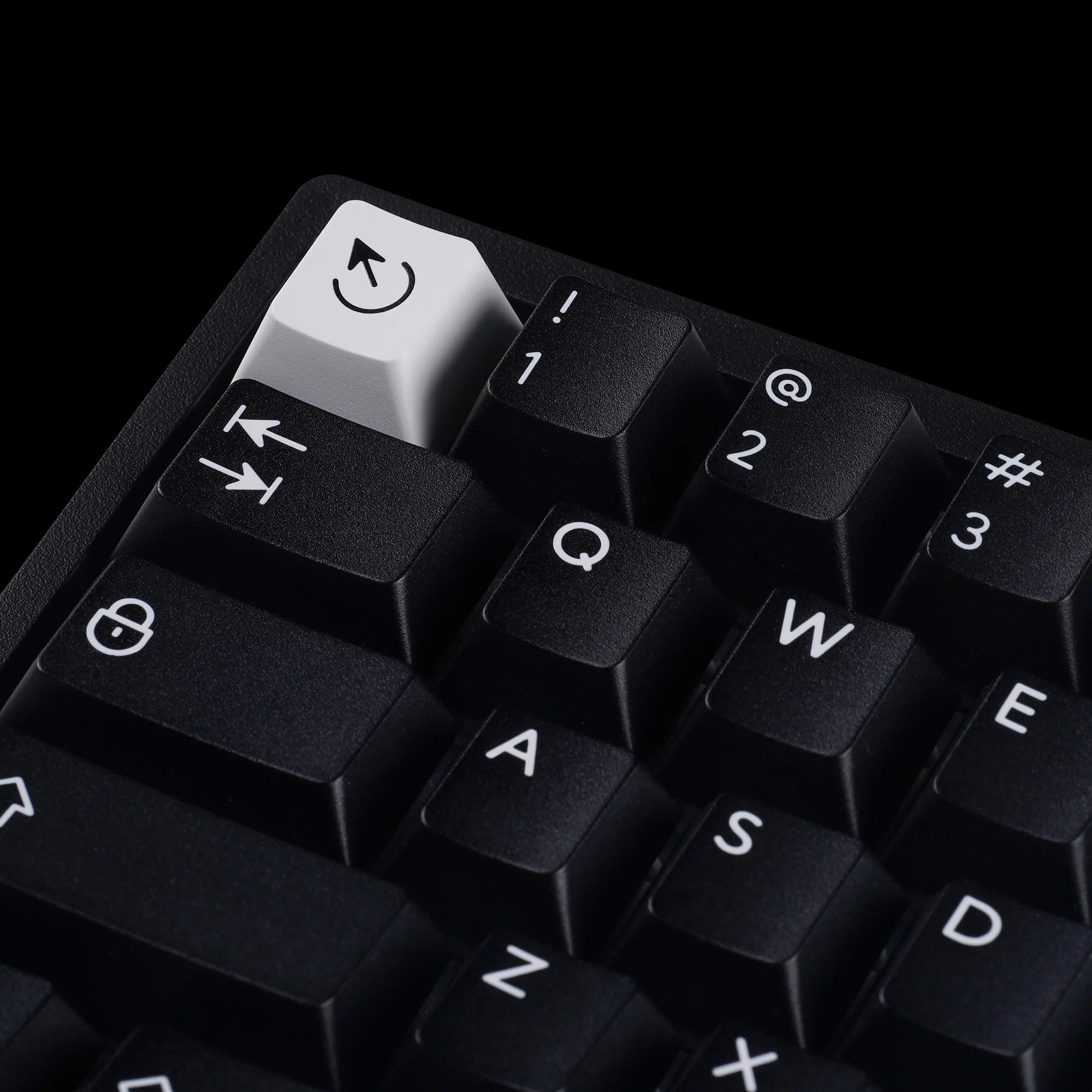 PBTfans WoB White on Black Double-Shot PBT Keycap Set - MonacoKeys