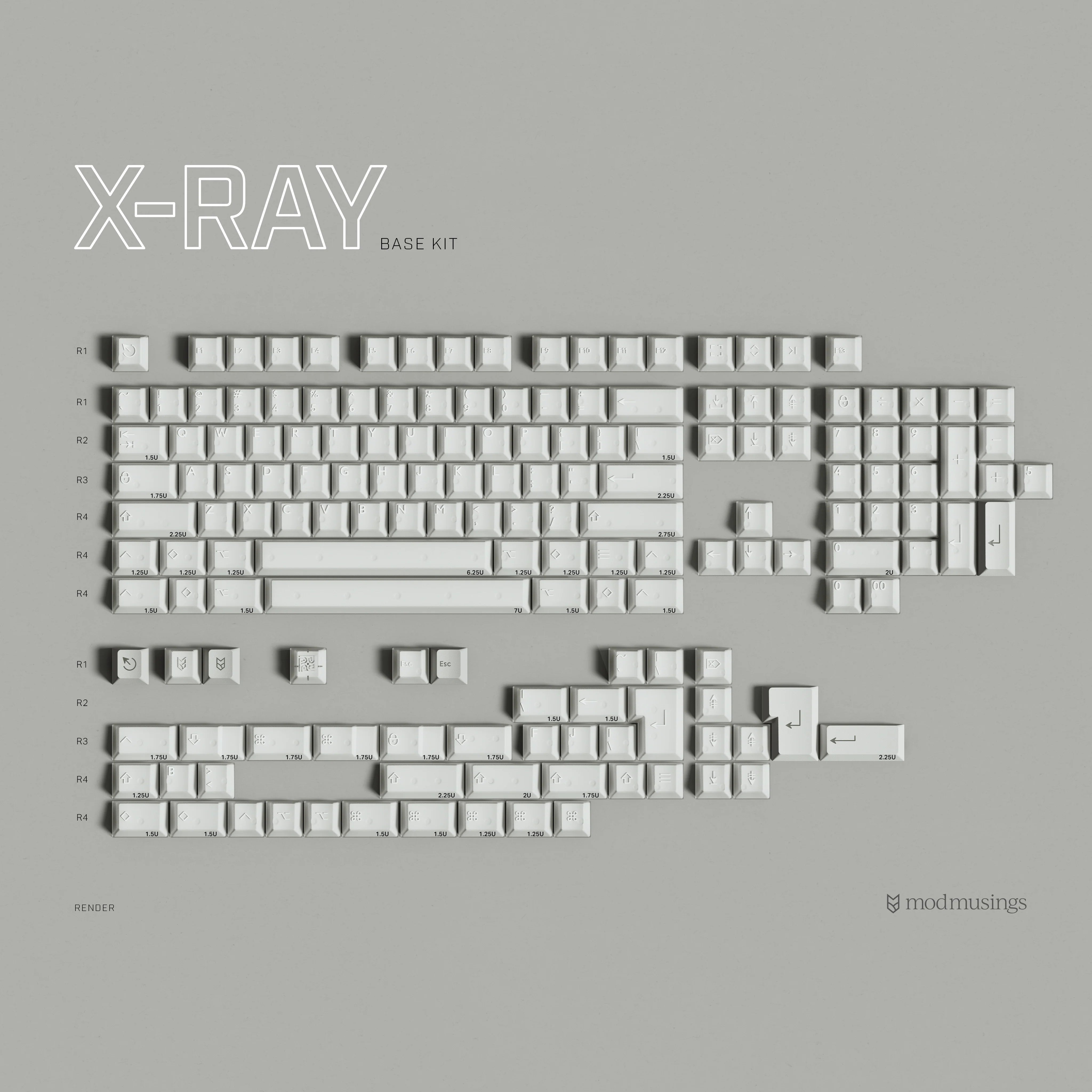 PBTFans X-Ray R3 - Double-Shot ABS Keycap Set - MonacoKeys