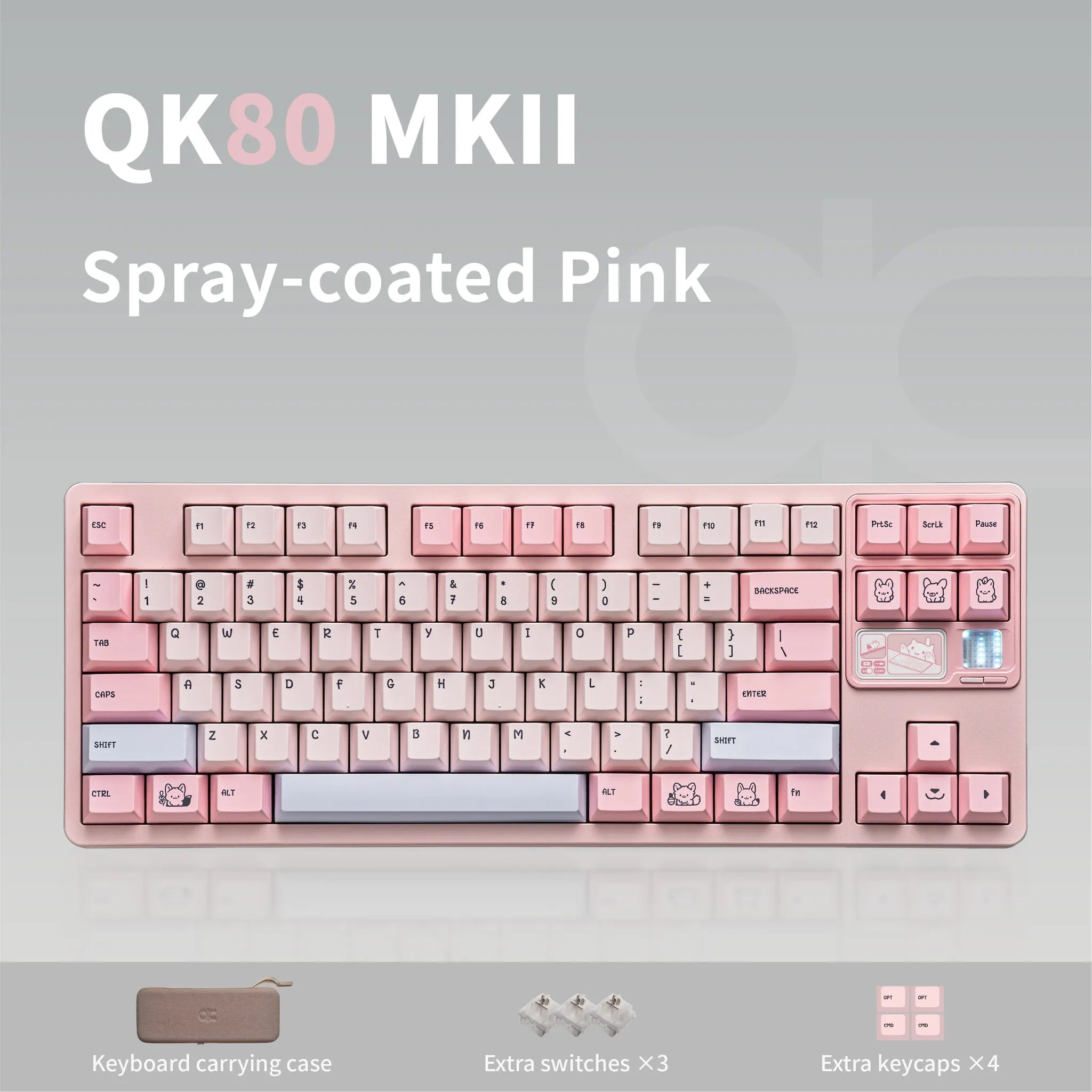 QK80 Mk2 Prebuilt - 80% TKL ISO+ANSI Mechanical Aluminium Keyboard - MonacoKeys