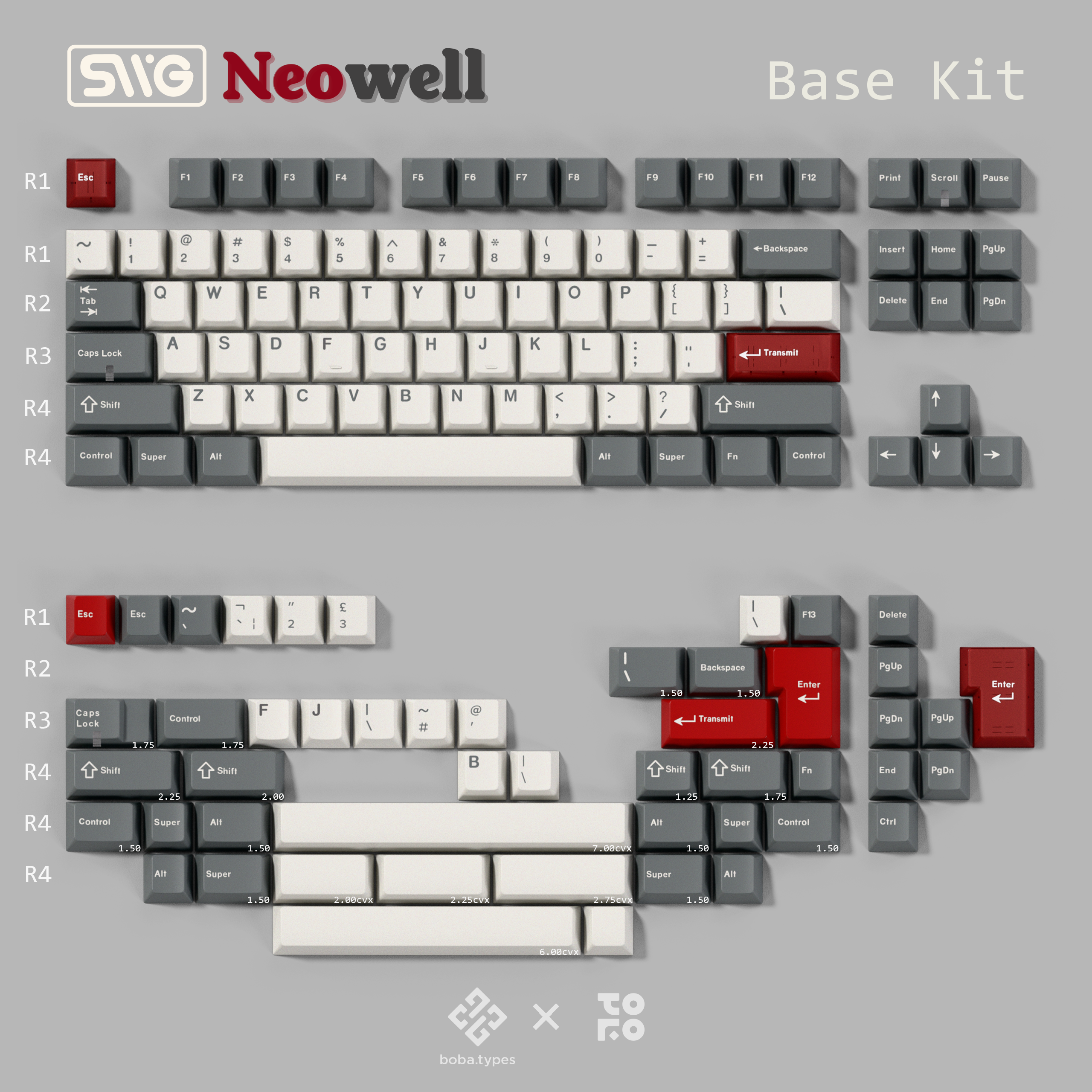SWG Neowell - Cherry Profile ABS Double-Shot Keycap Set