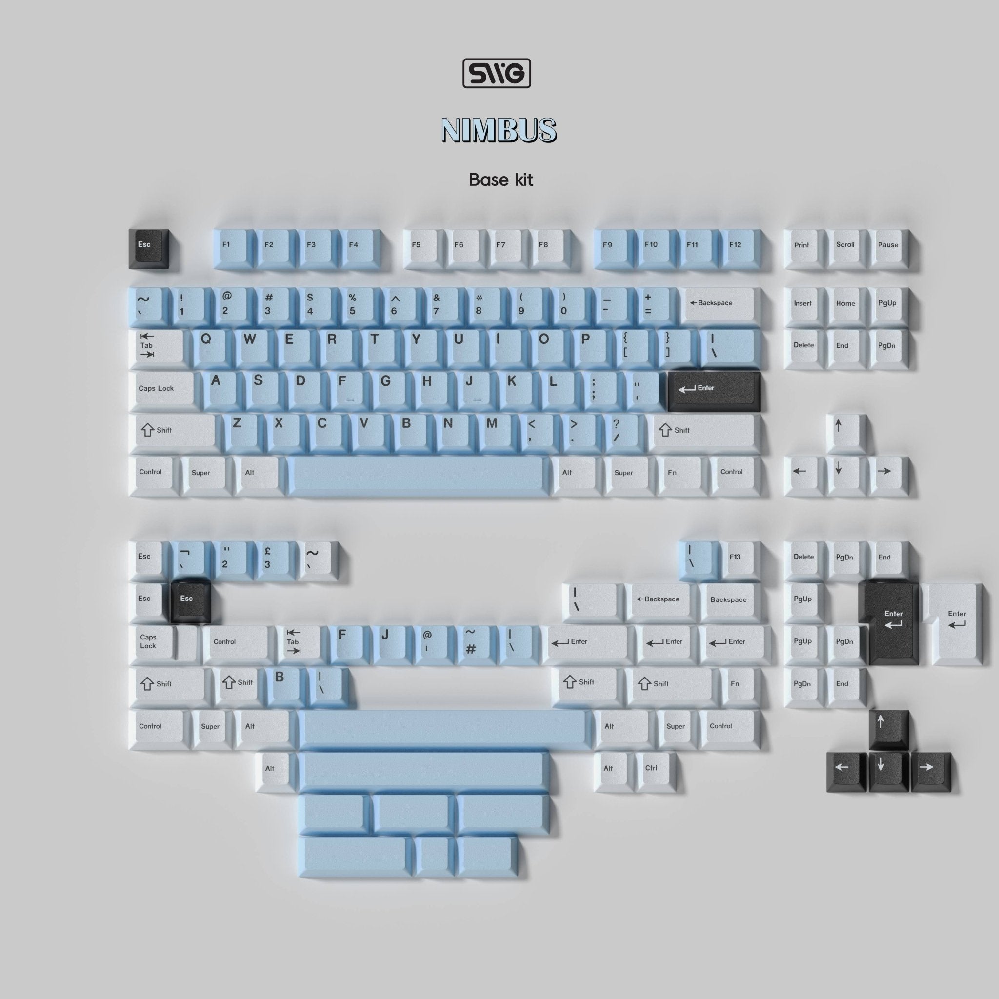 SWG Nimbus - Cherry Profile ABS Double-Shot Keycap Set - MonacoKeys