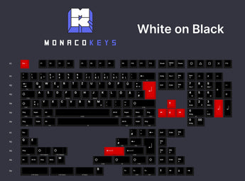 White on Black Keycap Set ( ISO-DE / ANSI-DE ) - MonacoKeys