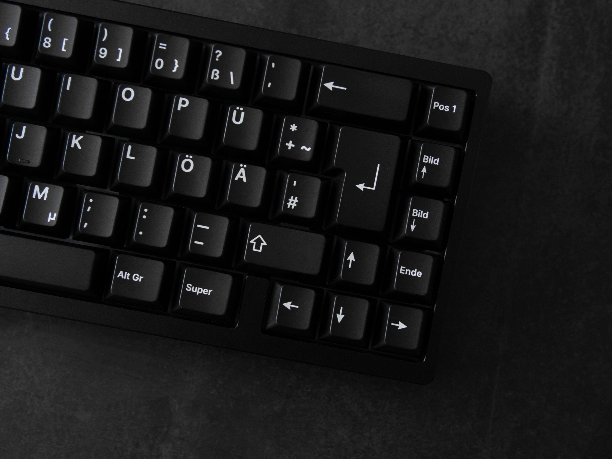 White on Black Keycap Set ( ISO-DE / ANSI-DE ) - MonacoKeys