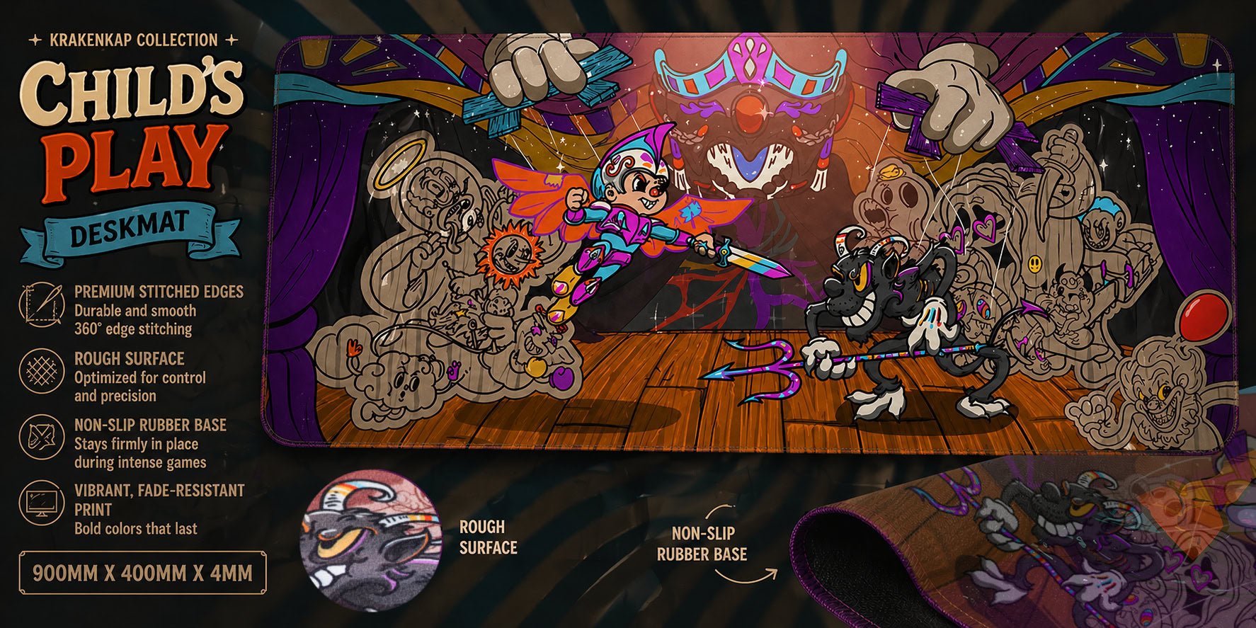 Child's Play Deskmat jetzt vorbestellbar – KrakenKap Mauspad in 4 Farbwelten - MonacoKeys