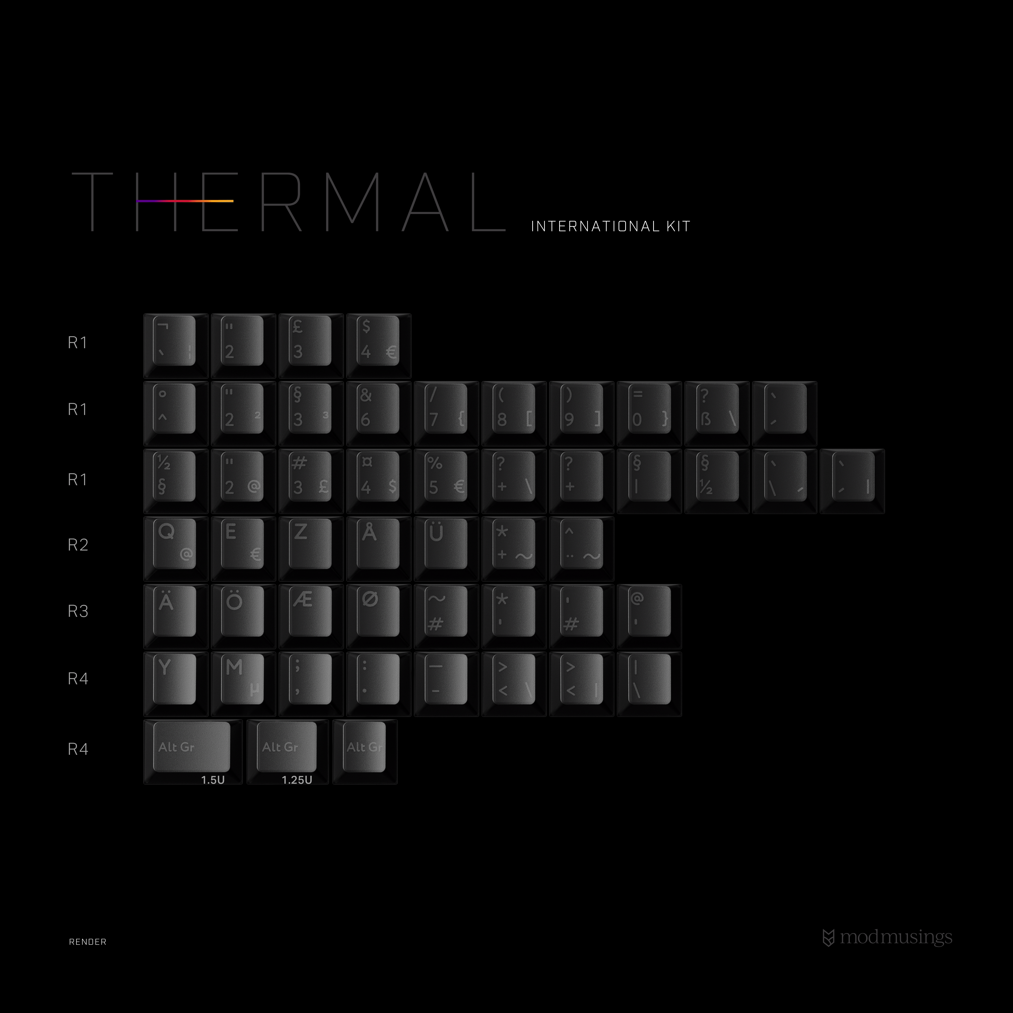 PBTFans Thermal - Double-Shot ABS Keycap Set