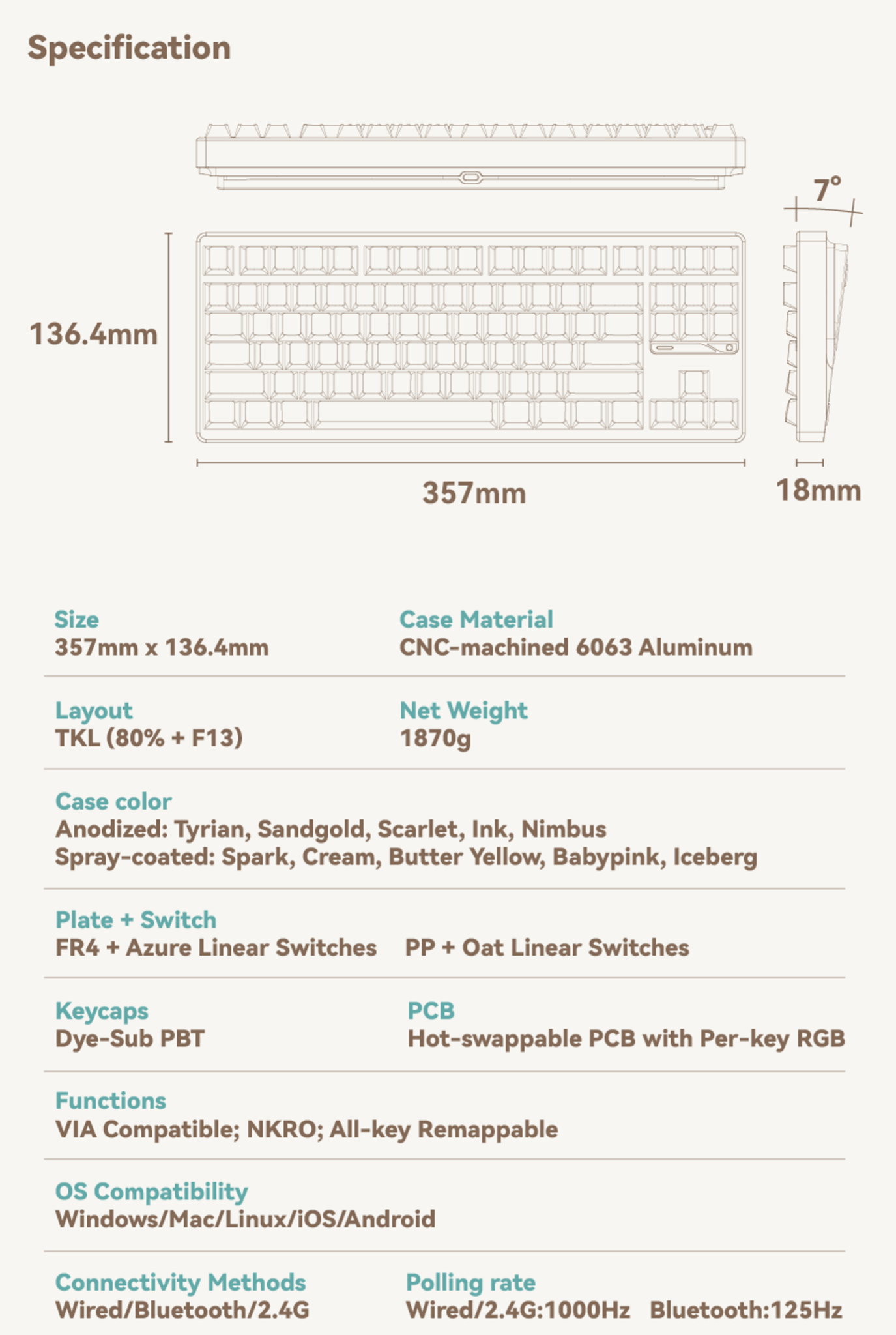 Evo80 - 80% TKL Fully-Built ISO ANSI Mechanical Keyboard - MonacoKeys