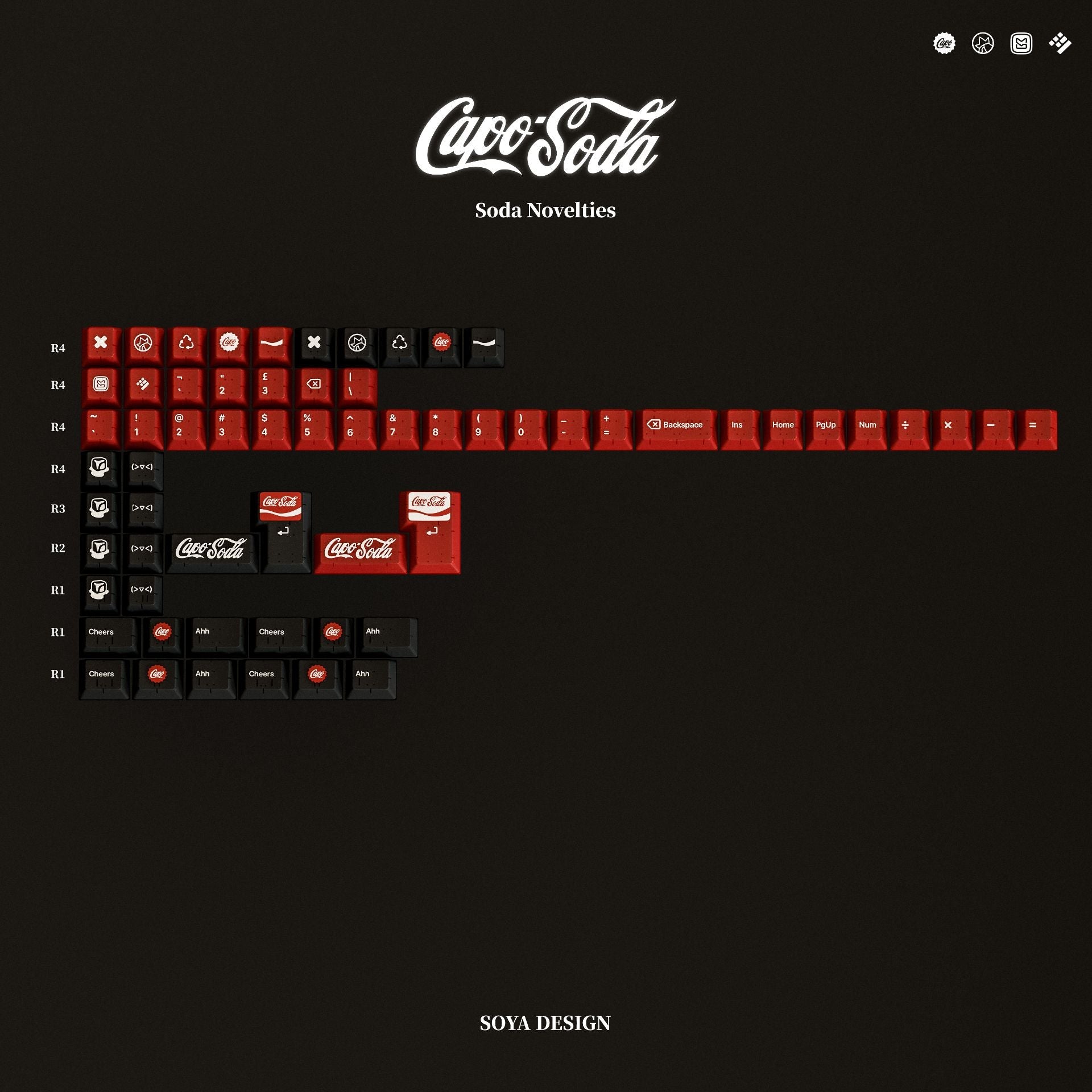 KAP Capo Soda - Cherry Profile ABS+PBT Double-Shot Keycap Set - MonacoKeys