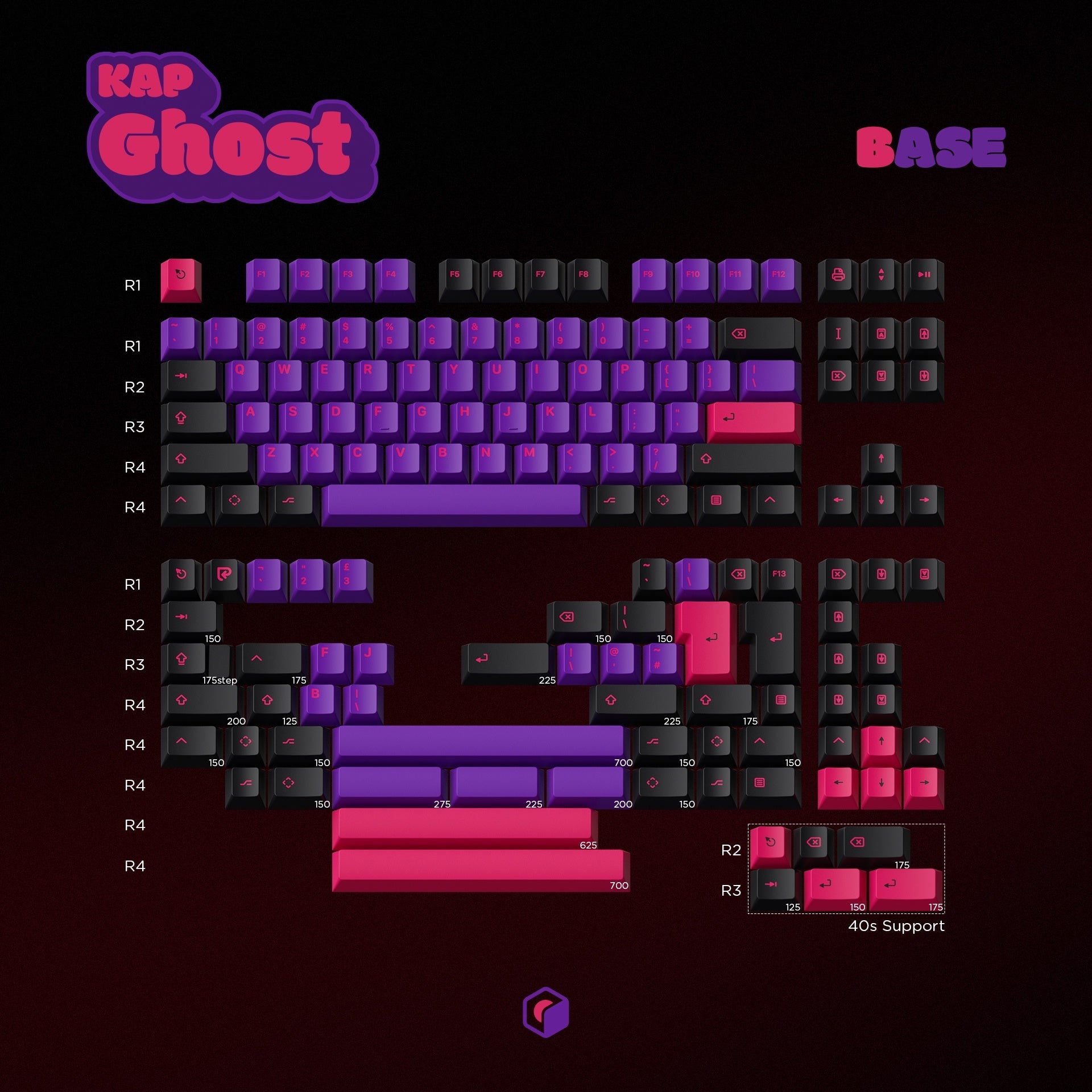 KAP Ghost - Cherry Profile PBT Double - Shot Keycap Set - MonacoKeys