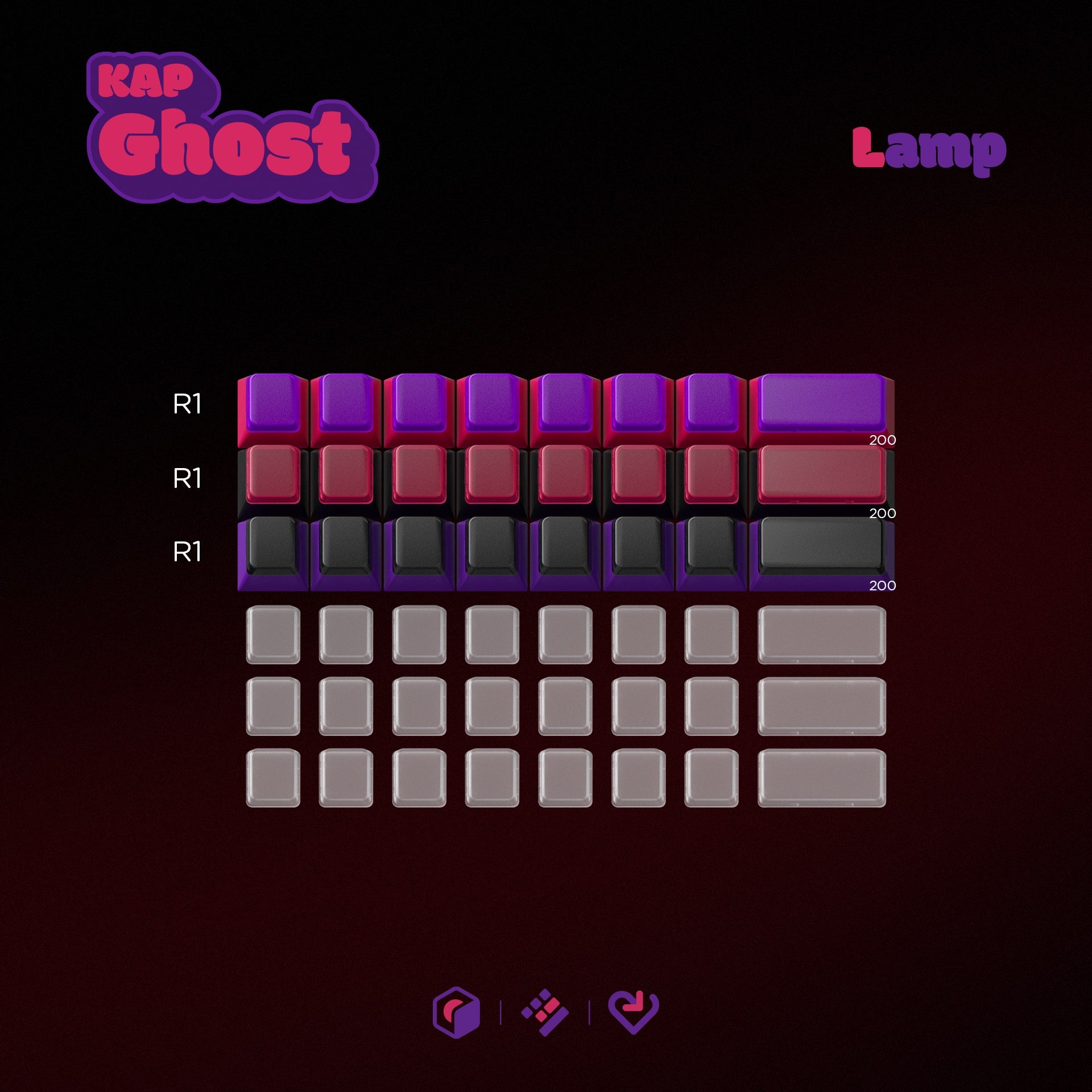 KAP Ghost - Cherry Profile PBT Double-Shot Keycap Set - MonacoKeys