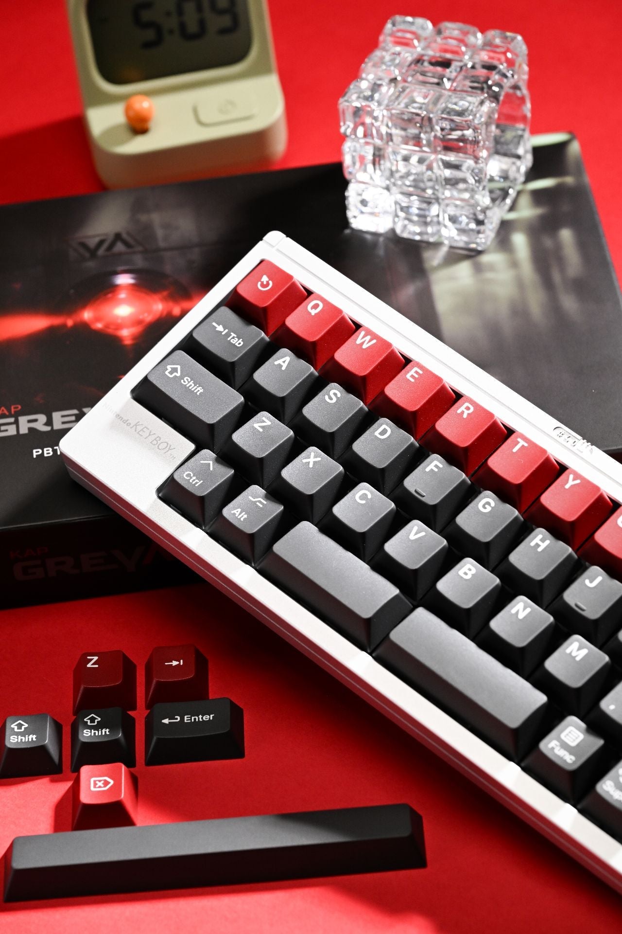 KAP Grey Alert - Cherry Profile PBT Double-Shot Keycap Set - MonacoKeys