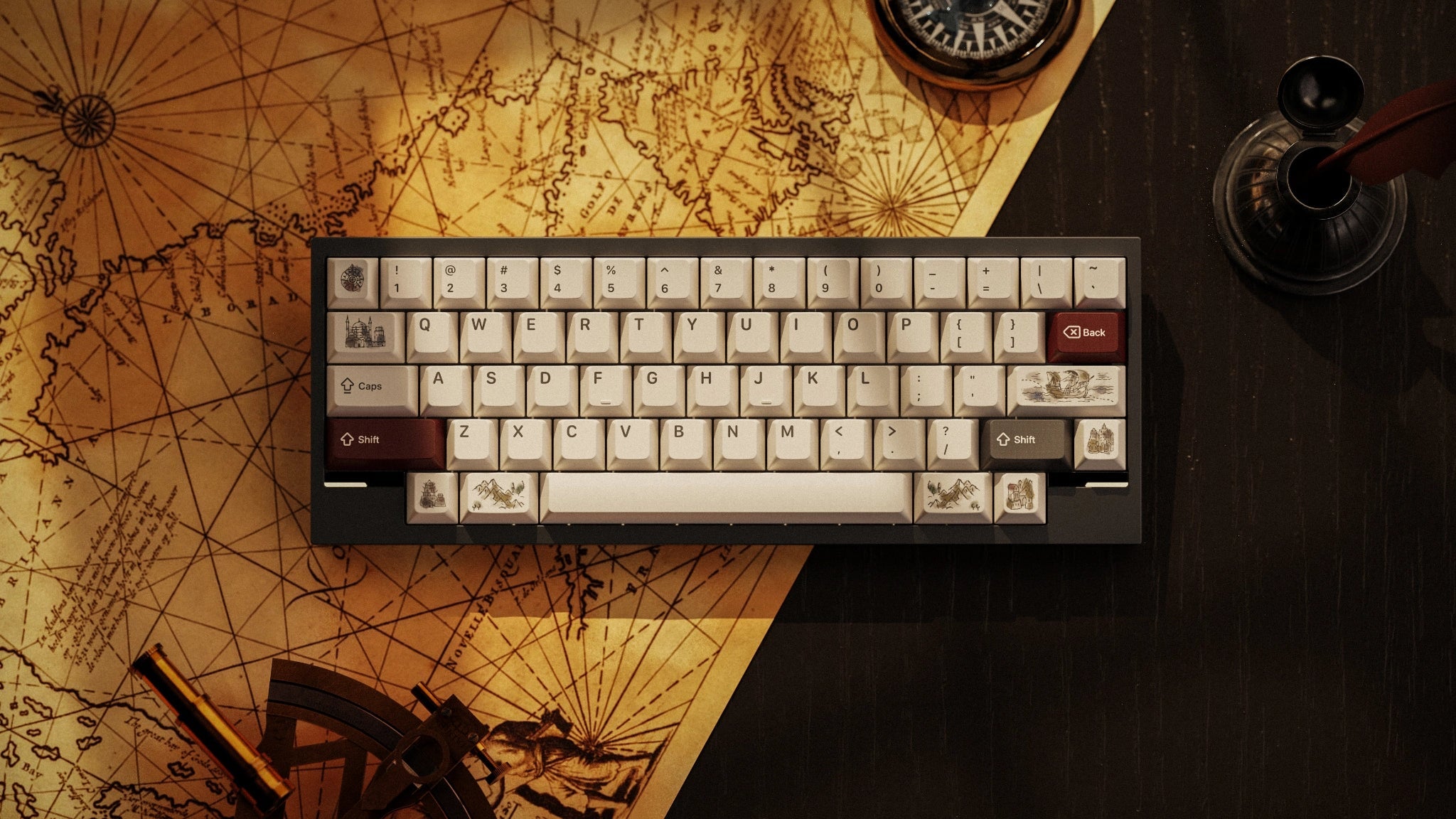 KAP T.O.T Theatrum Orbis Terrarum PBT Keycap Set - MonacoKeys