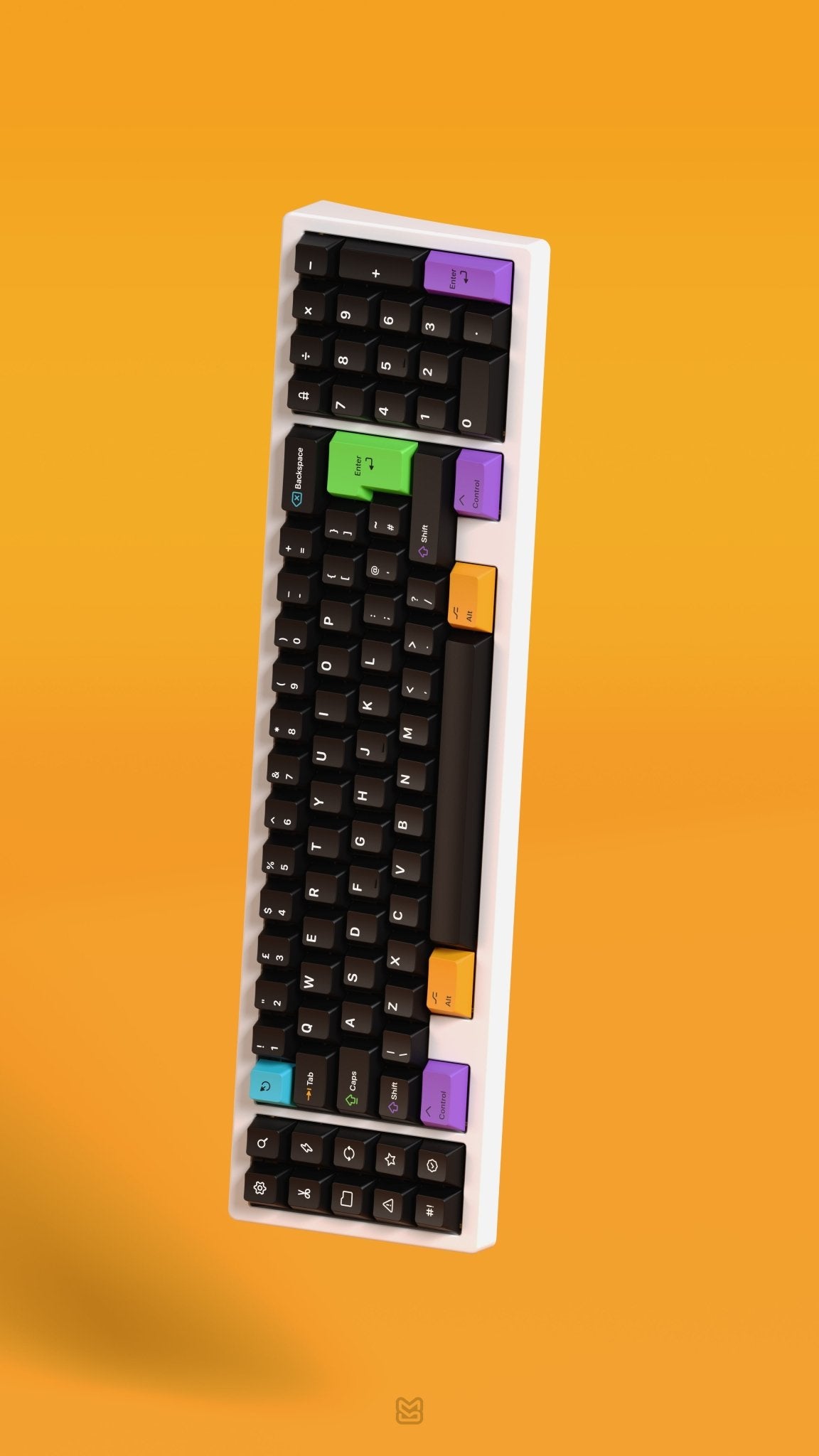 KAP WoB White on Black Double-Shot PBT Keycap Set - MonacoKeys