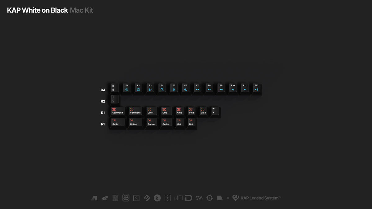 KAP WoB White on Black Double-Shot PBT Keycap Set - MonacoKeys