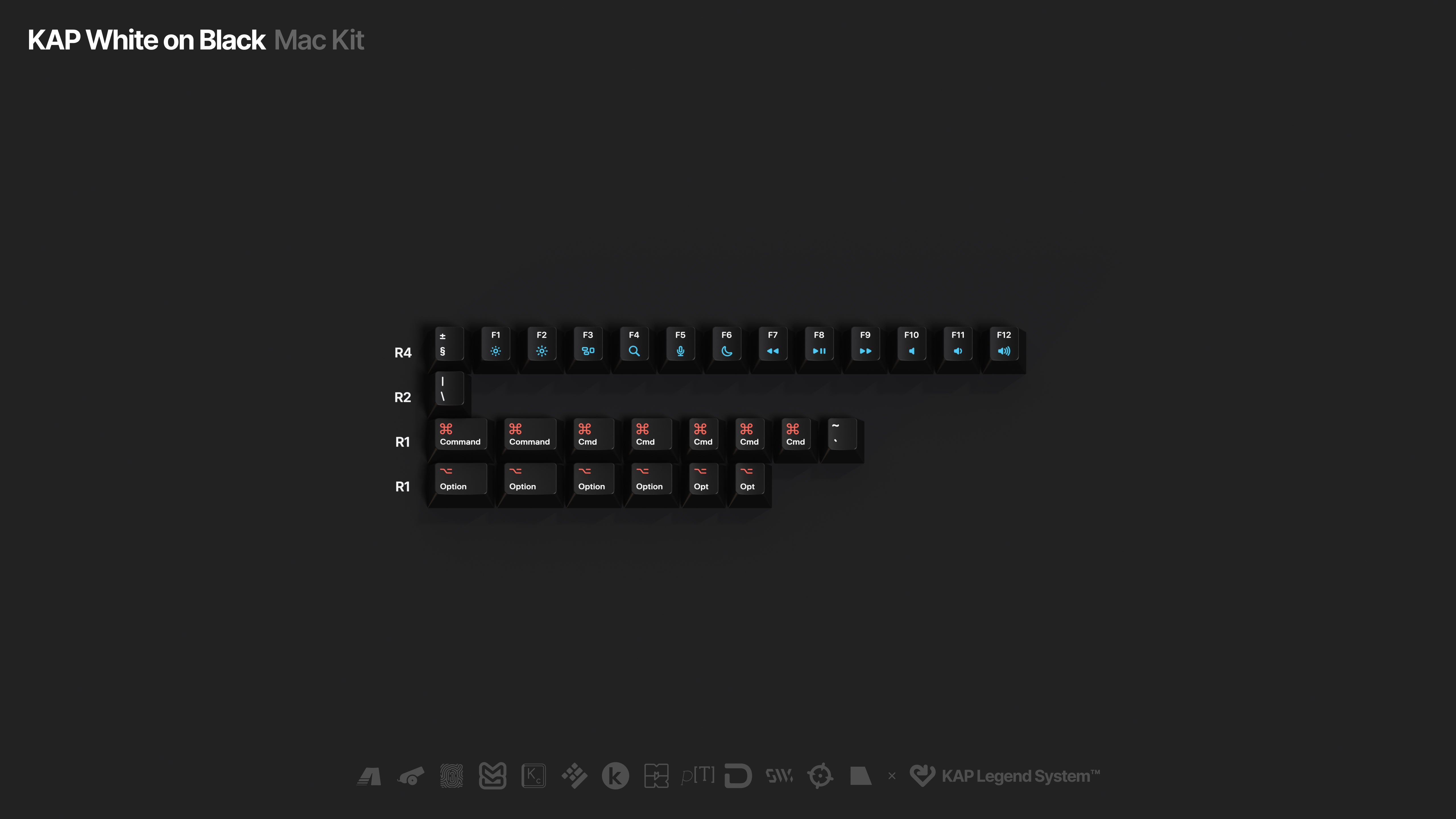 KAP WoB White on Black Double-Shot PBT Keycap Set - MonacoKeys