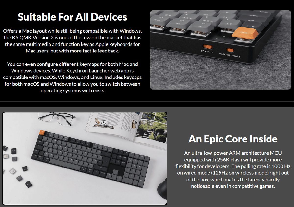 Keychron K5 (Version 2) - Low Profile QMK Wireless Mechanical Keyboard - MonacoKeys