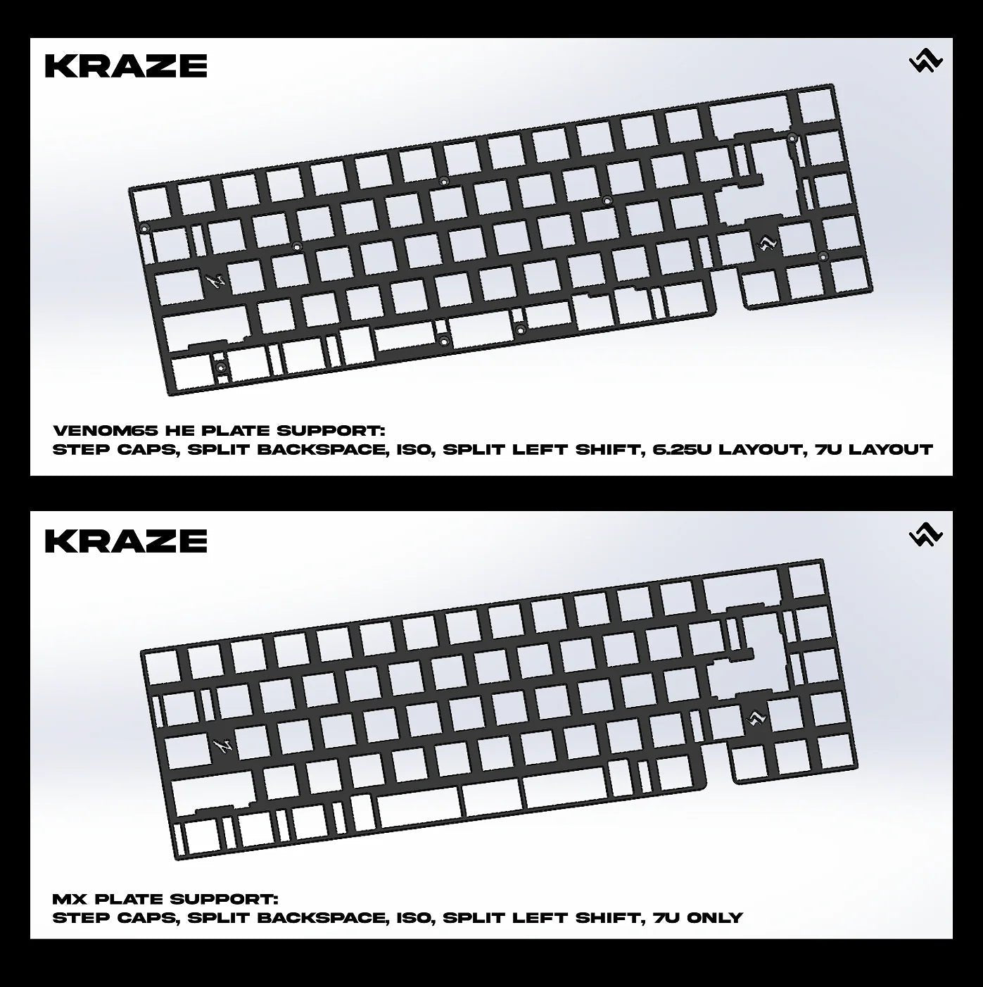 Kraze - 65% ISO+ANSI Mechanical Aluminium Keyboard Kit - MonacoKeys