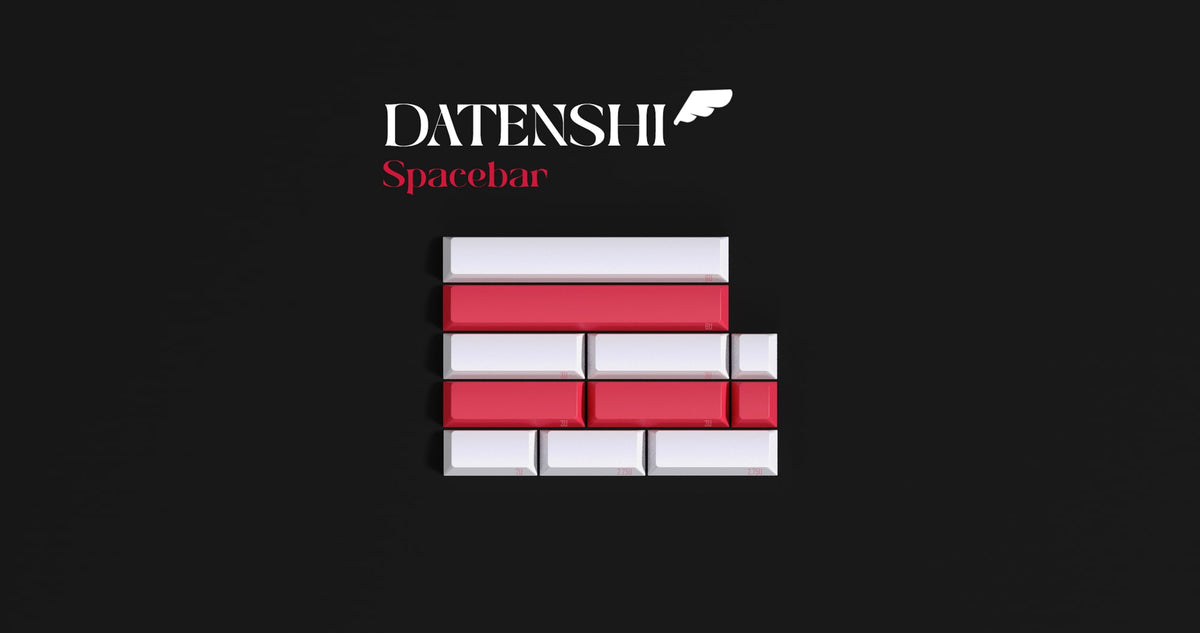 MW Datenshi Spacebar Kit (Render) mit Leertasten in Weiß und Rot, lang und geteilt für Split-Layouts