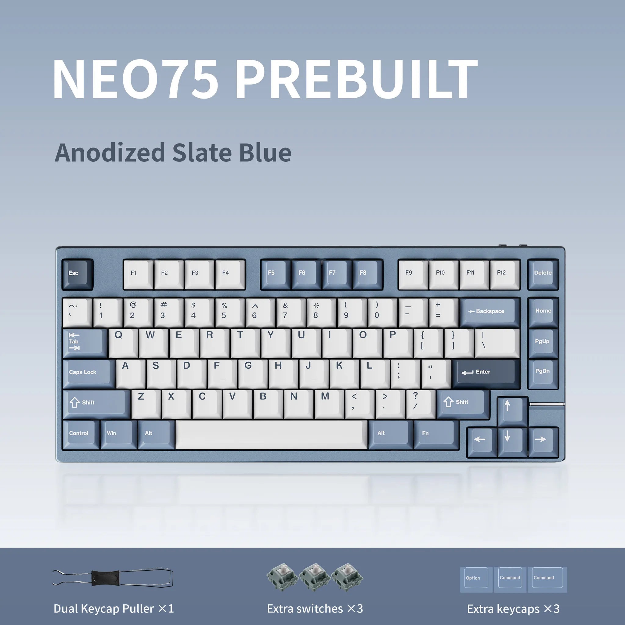 Neo75 Prebuilt - 75% Mechanical Aluminium Keyboard Kit - MonacoKeys
