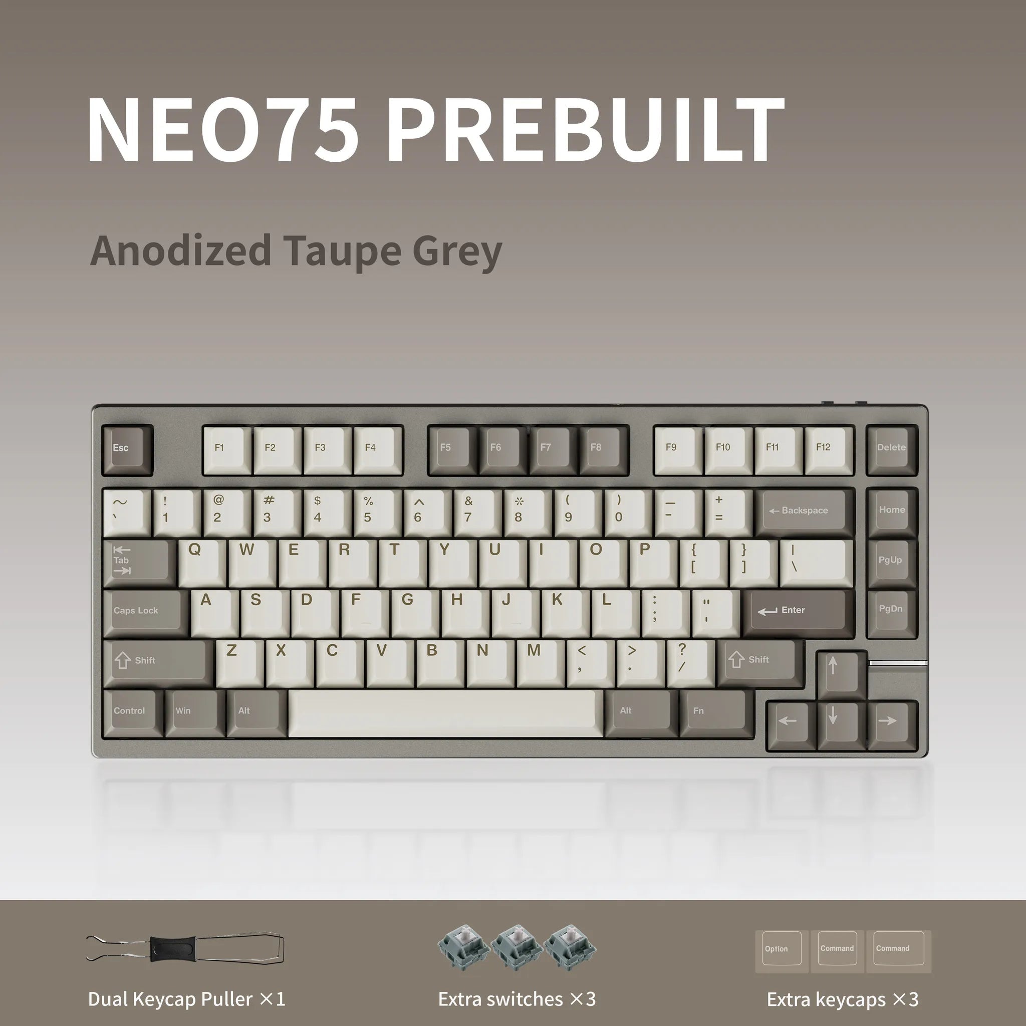 Neo75 Prebuilt - 75% Mechanical Aluminium Keyboard Kit - MonacoKeys