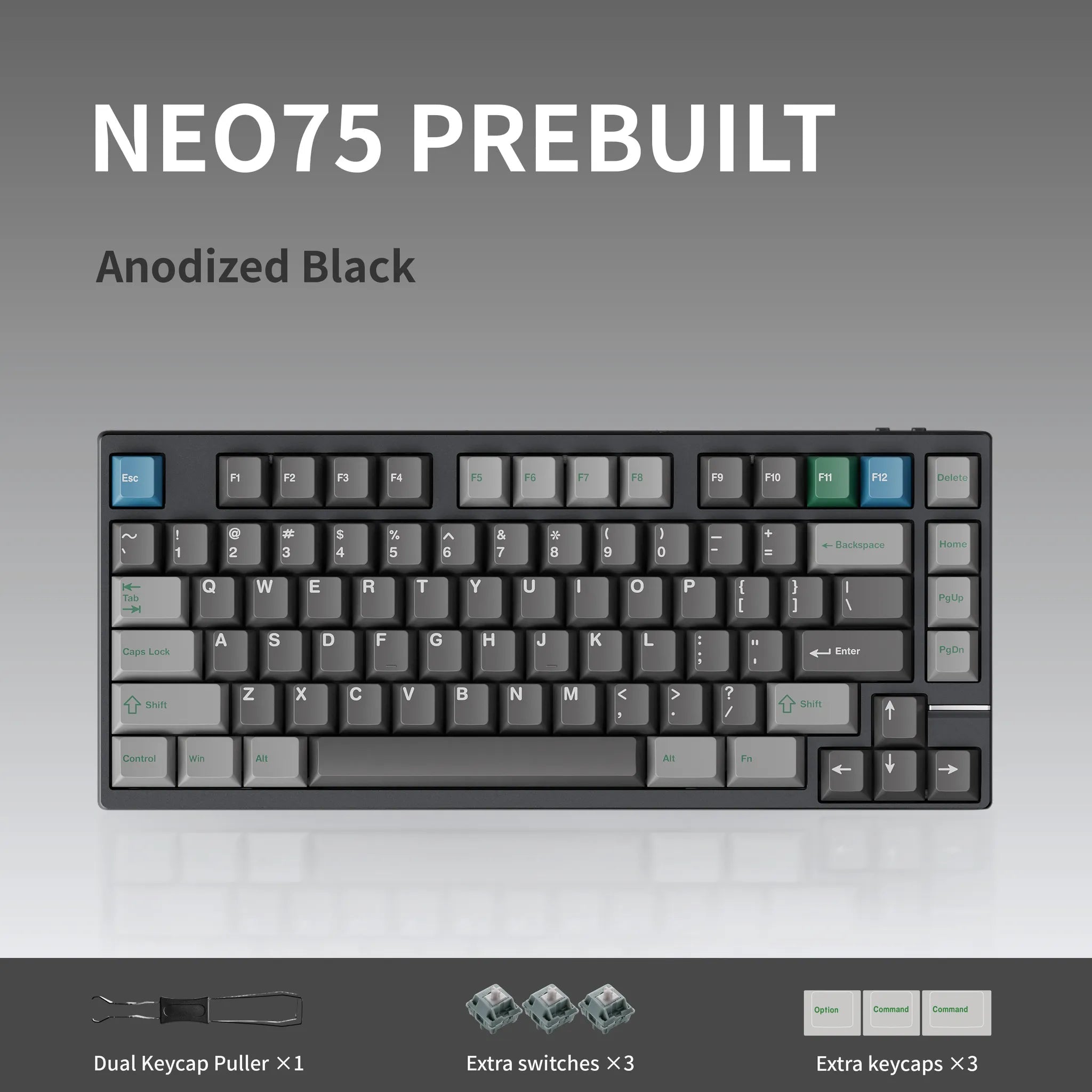 Neo75 Prebuilt - 75% Mechanical Aluminium Keyboard Kit - MonacoKeys