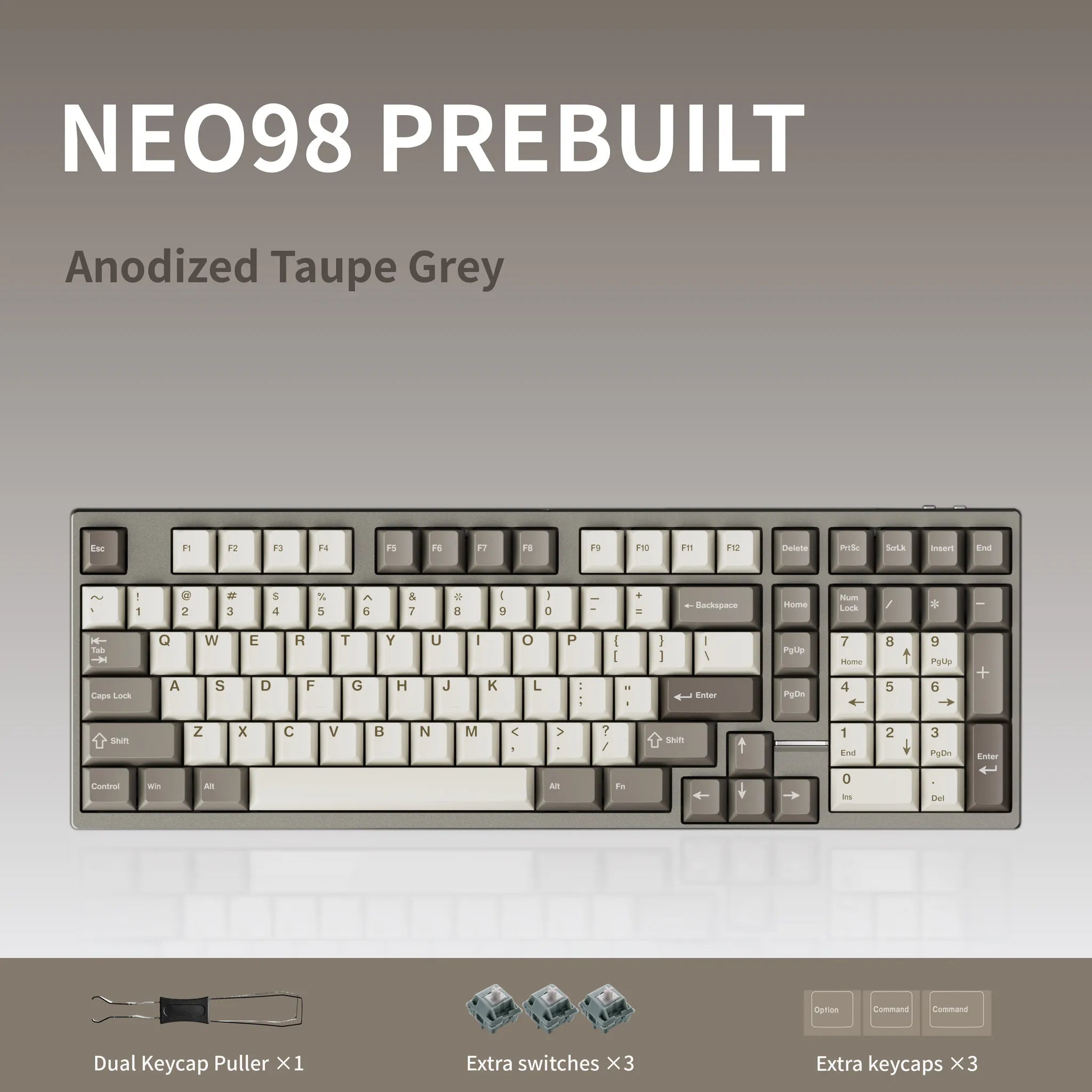 Neo98 Prebuilt - 98% Mechanical Aluminium Keyboard Kit - MonacoKeys
