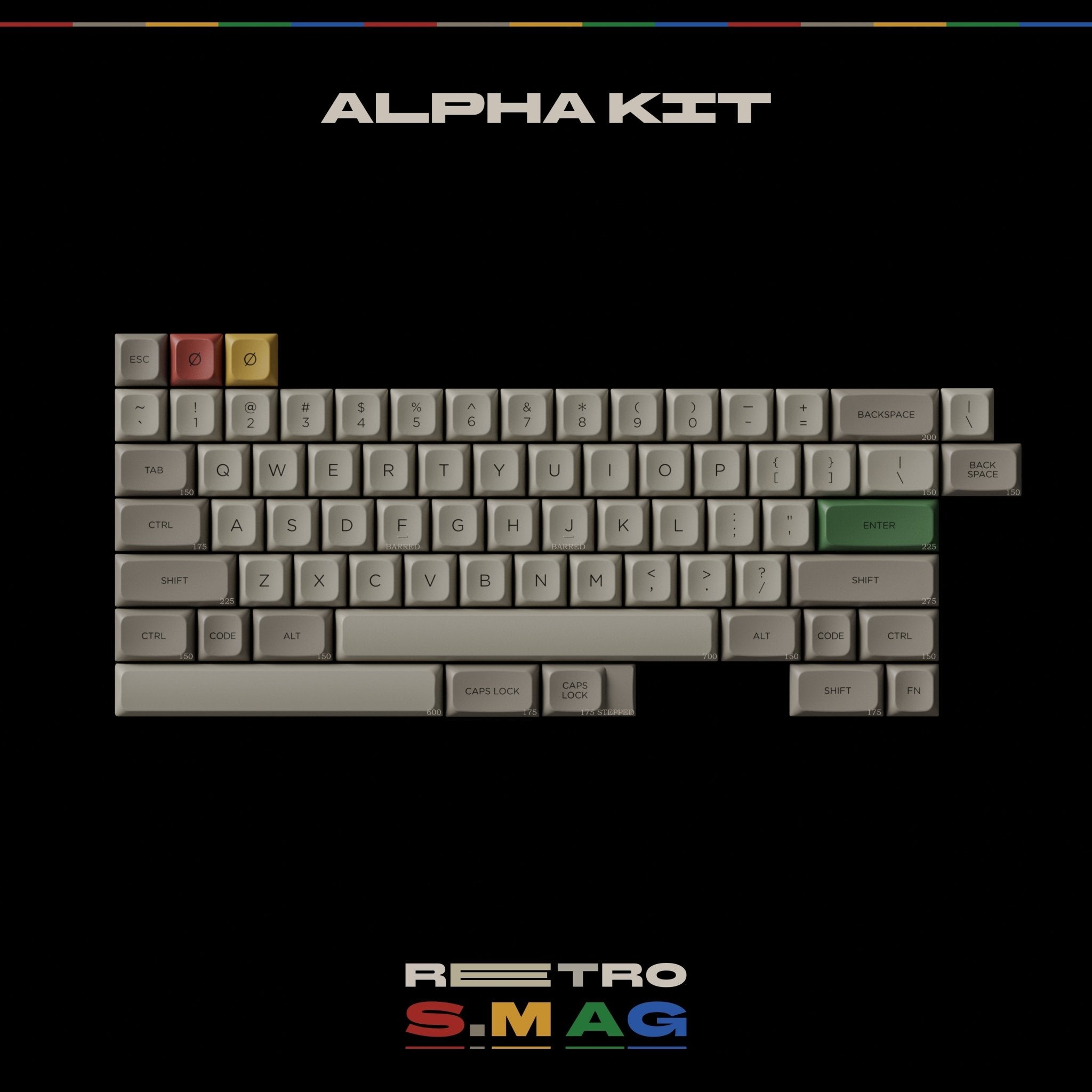 PBS Retro S.M AG PBT Dye-Sub Keycap Set - MonacoKeys