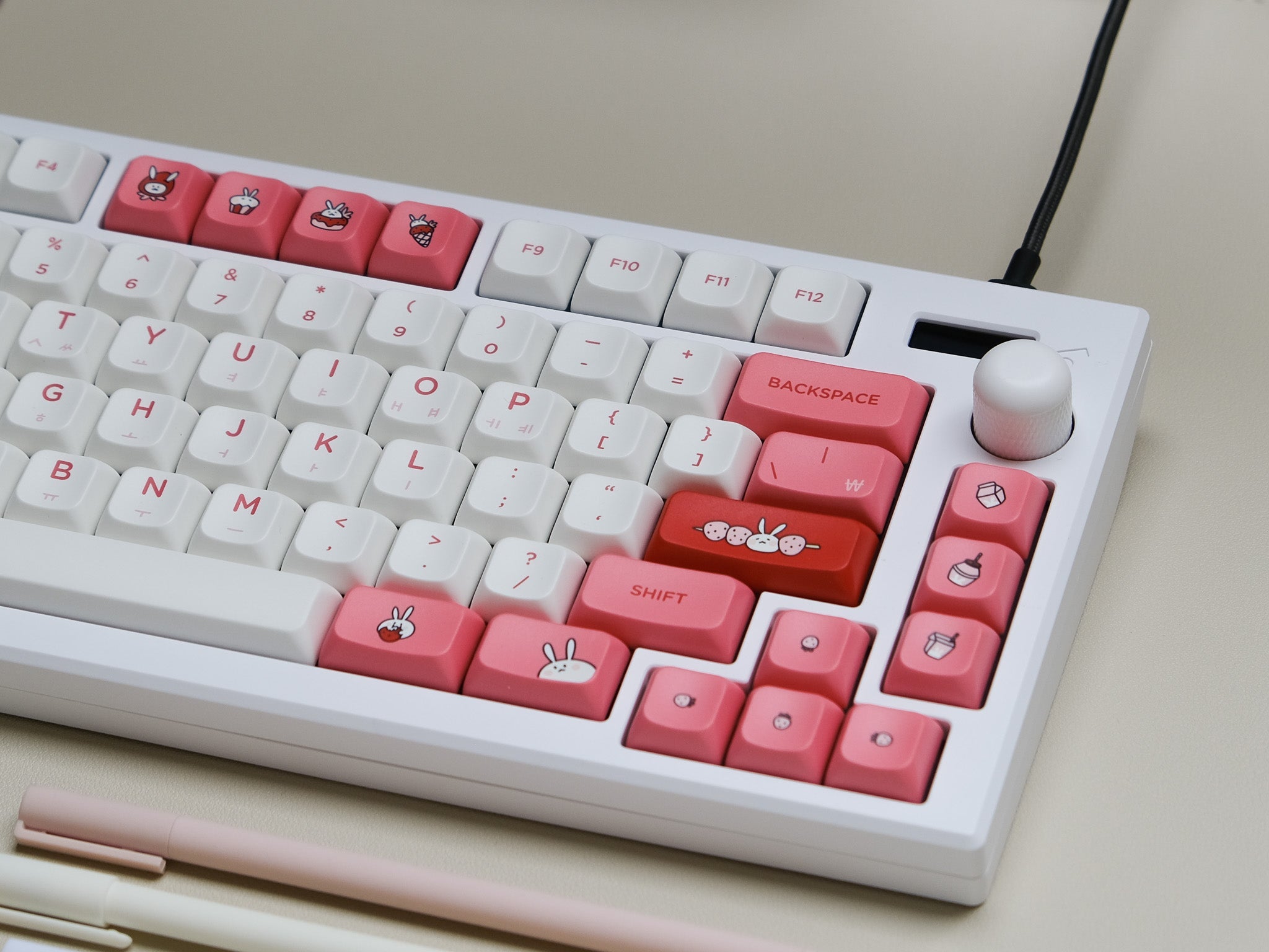 PBS Strawberry Milk PBT Dye-Sub Keycap Set - MonacoKeys