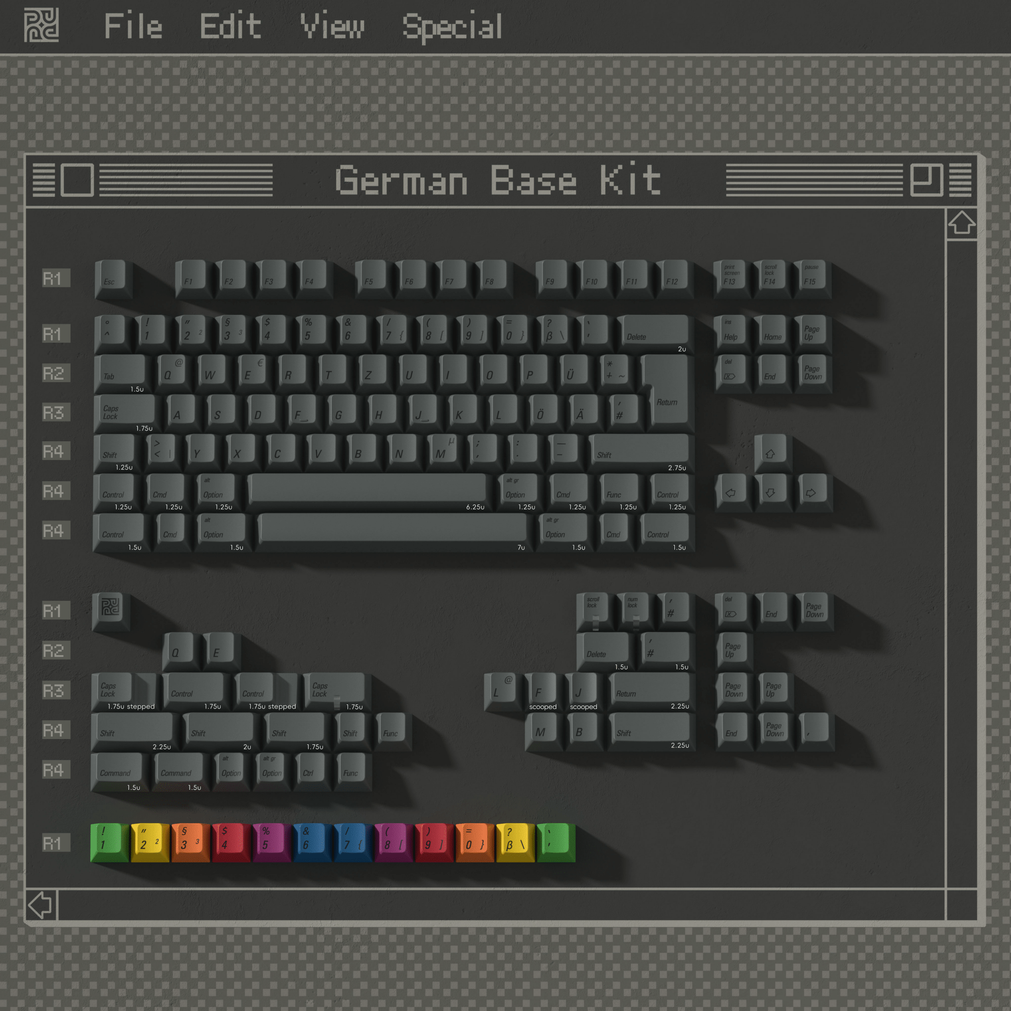 PBTFans 1984 Dark - Dye-Sub PBT Keycap Set - MonacoKeys