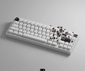 PBTfans BoW Black on White Double - Shot PBT Keycap Set - MonacoKeys