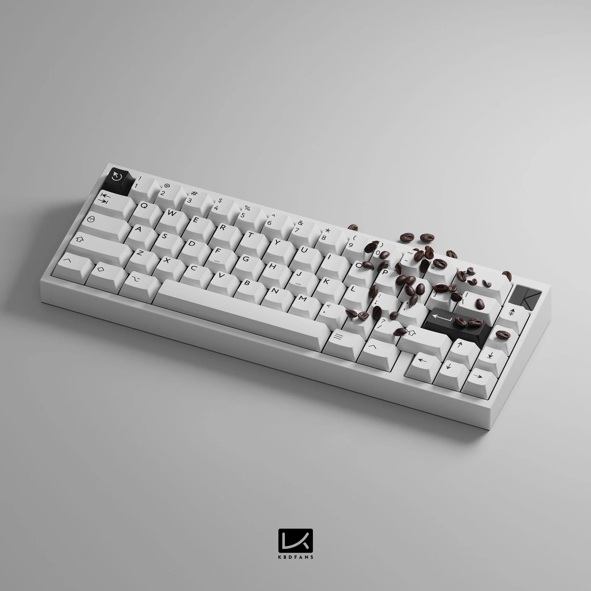PBTfans BoW Black on White Double - Shot PBT Keycap Set - MonacoKeys