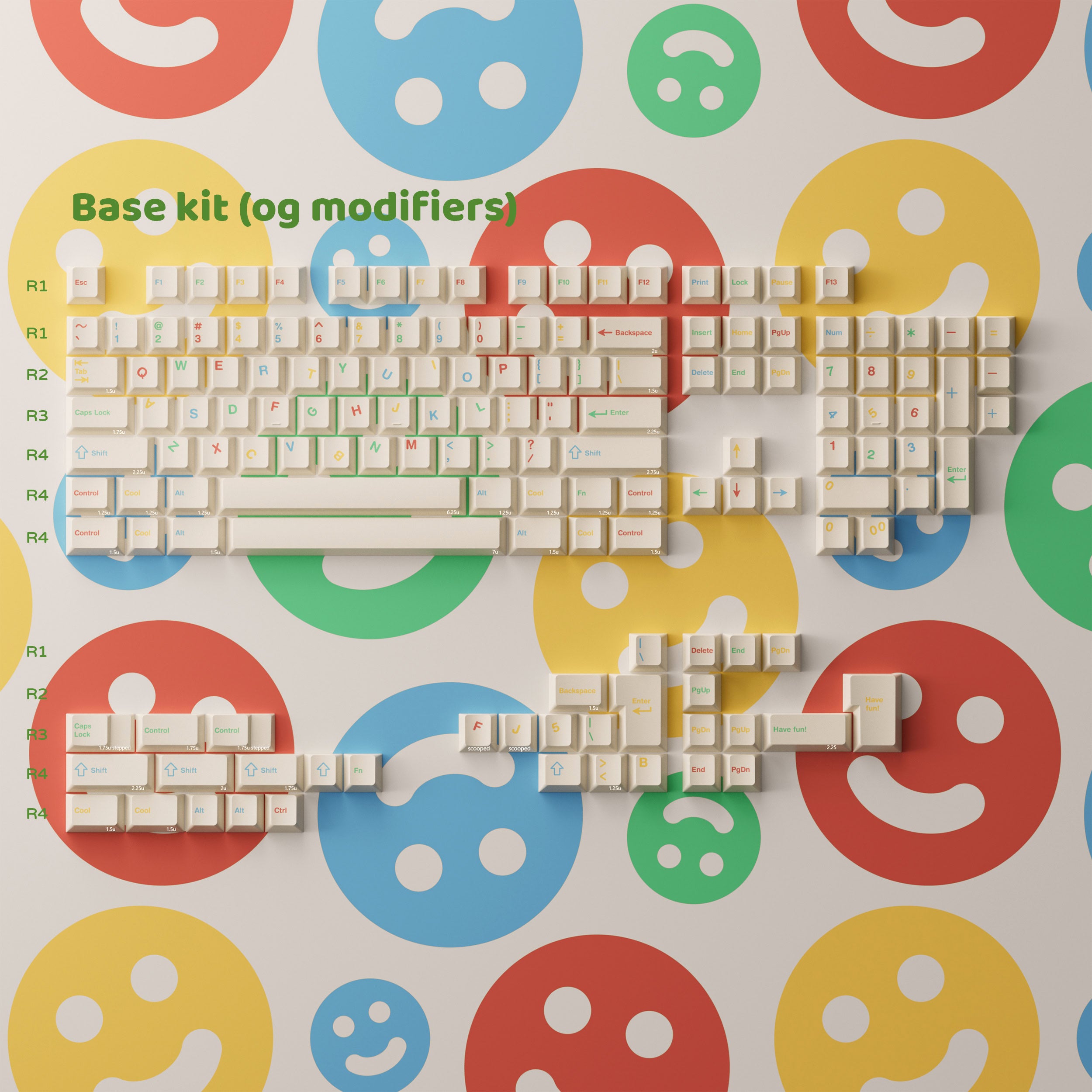PBTFans Cool Kids - Dye-Sub PBT Keycap Set - MonacoKeys