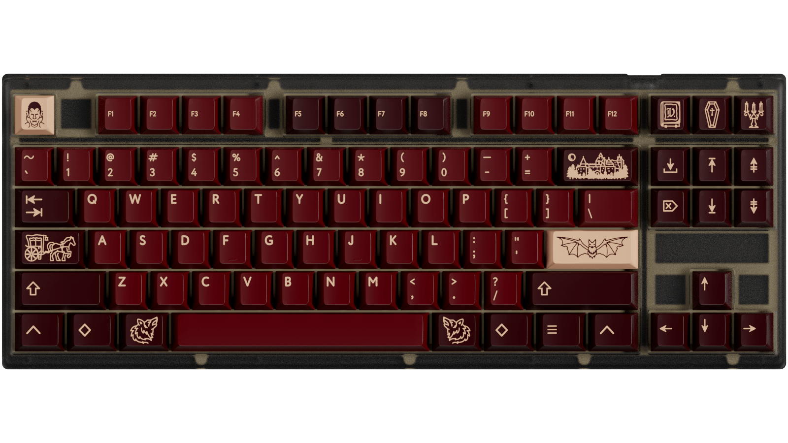 PBTfans Count Dracula Double-Shot ABS Keycap Set - MonacoKeys