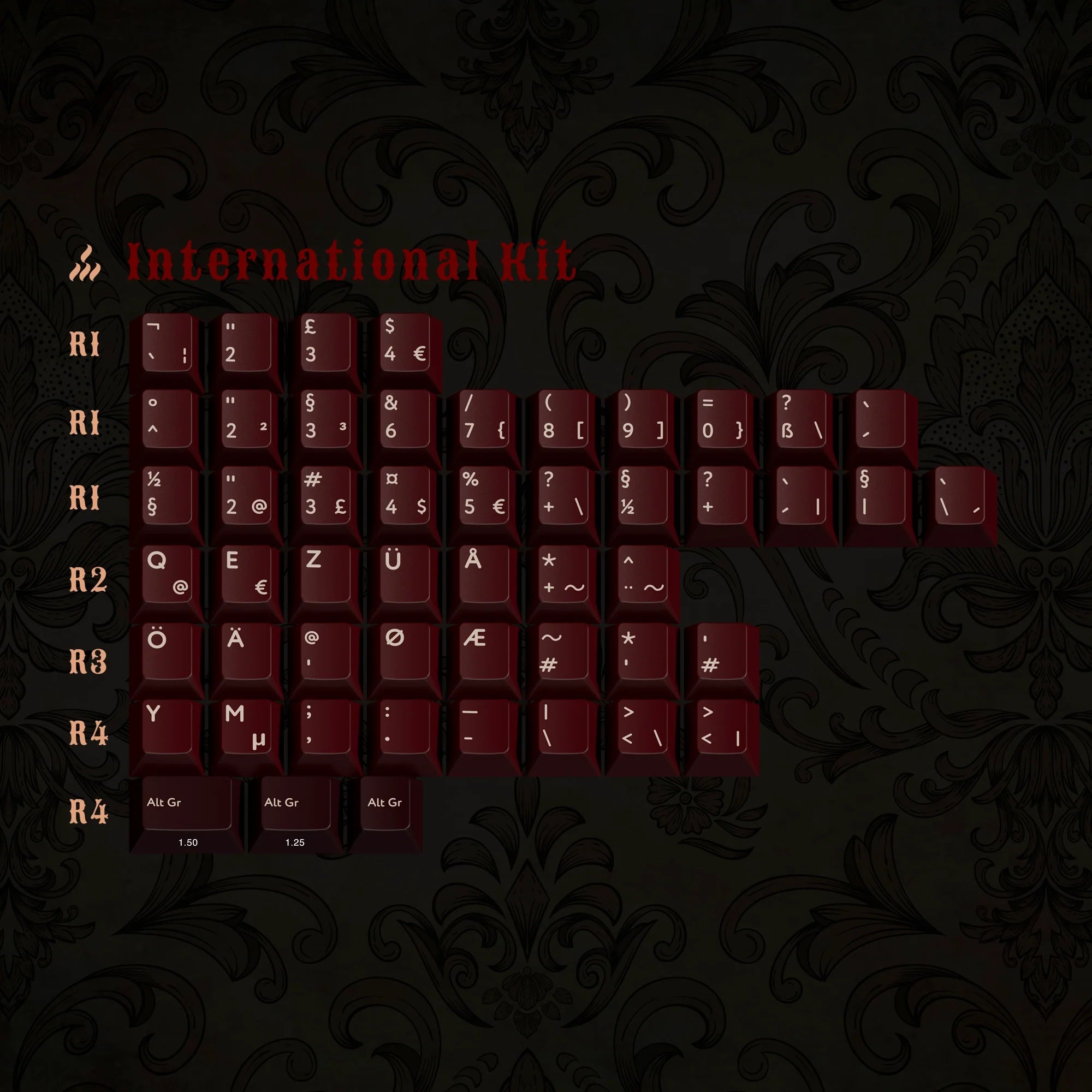 PBTfans Count Dracula Double-Shot ABS Keycap Set - MonacoKeys