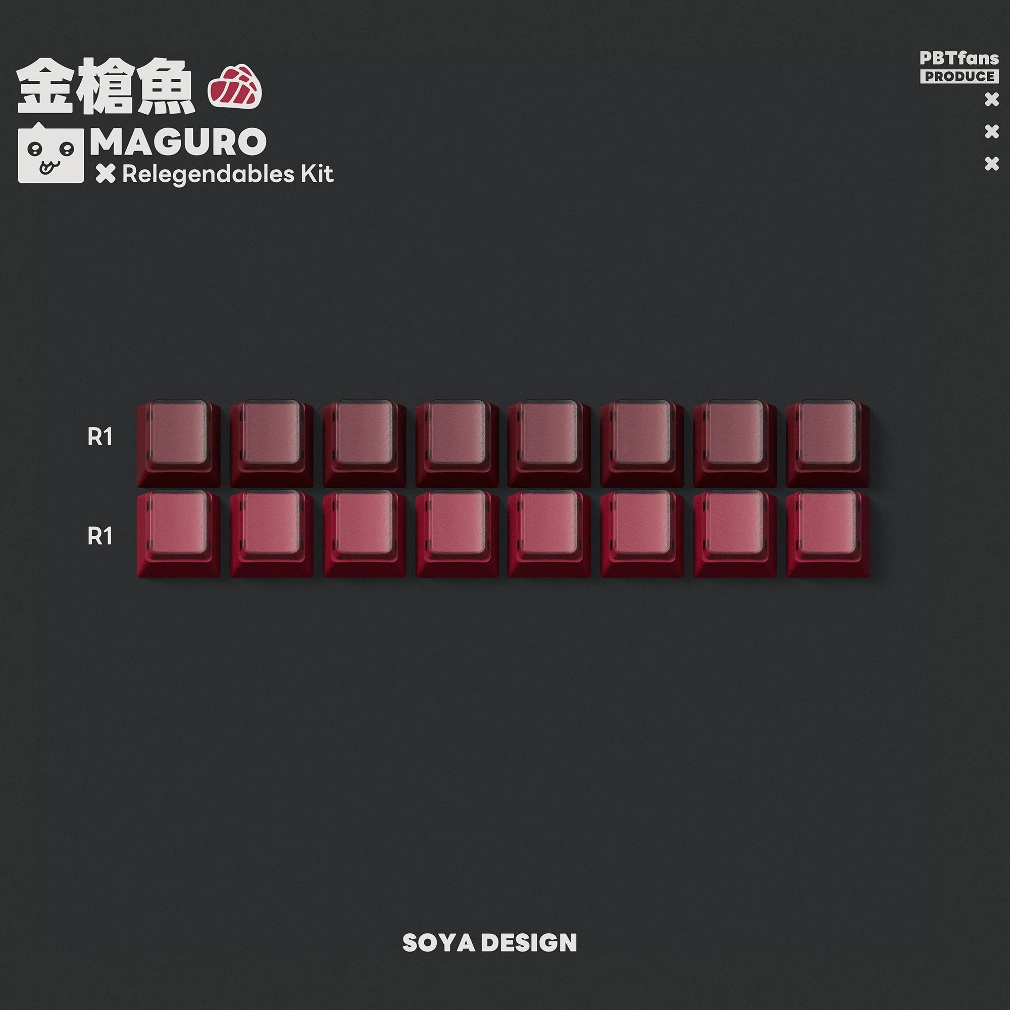 PBTFans Maguro - PBT Double-Shot Keycap Set